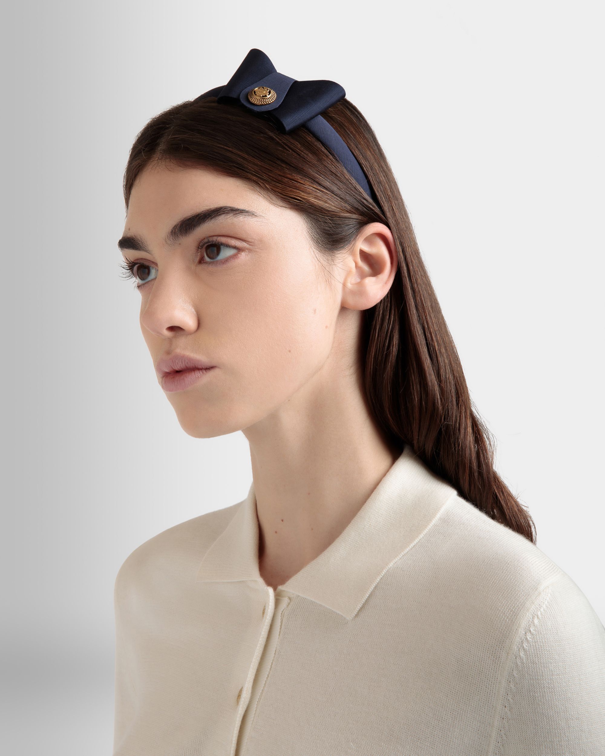 Diadema Con Lazo Bally En Navy Blue - Mujer - Bally - 02