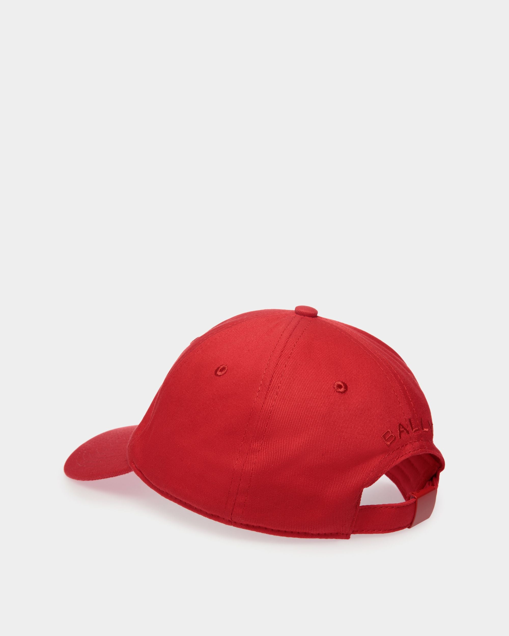 Baseball Hat in Red Cotton with a Bally Crest - Mujer - Bally - 02