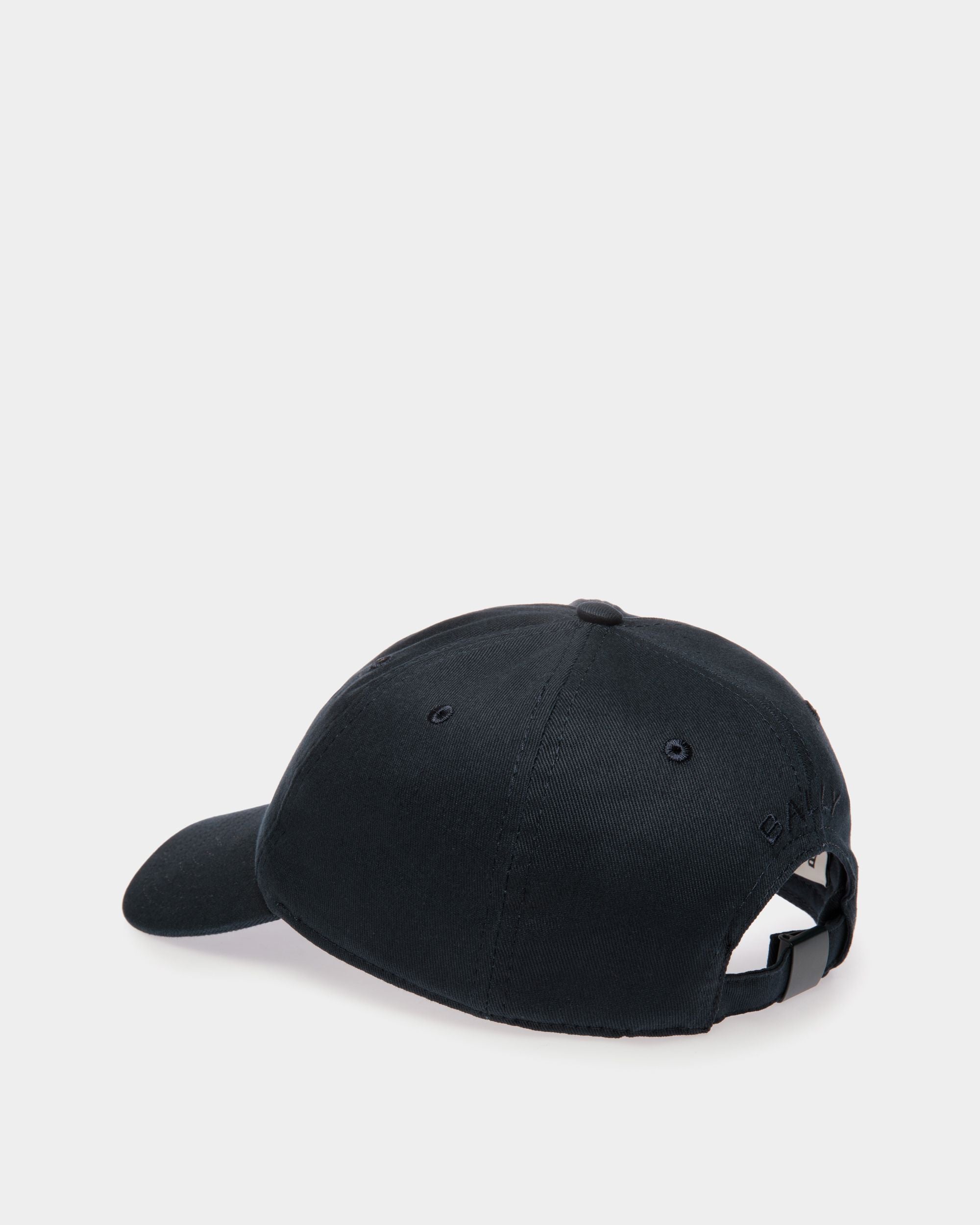 Baseball Hat in Navy Blue Cotton with a Bally Crest - Mujer - Bally - 02