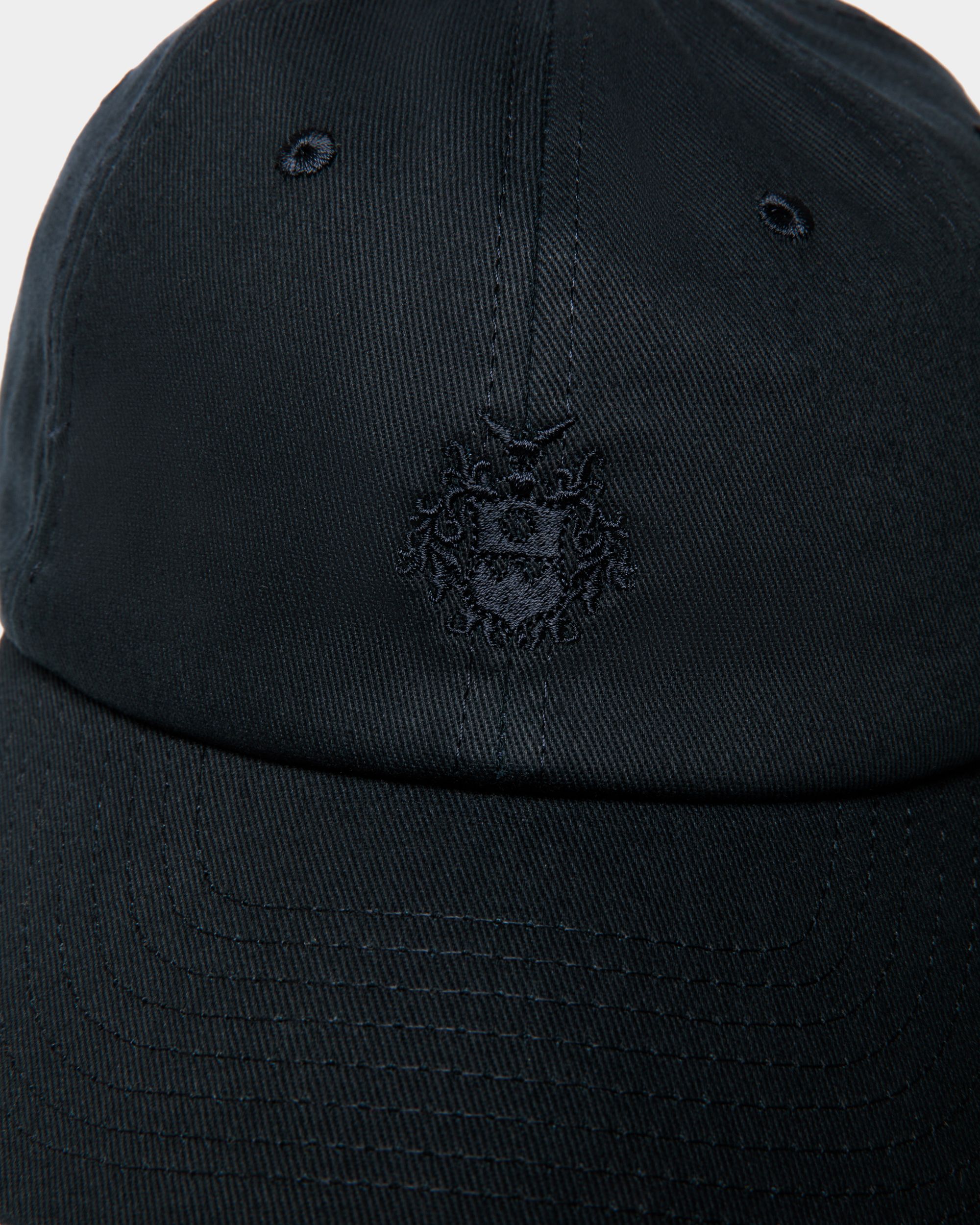 Baseball Hat in Navy Blue Cotton with a Bally Crest - Mujer - Bally - 03