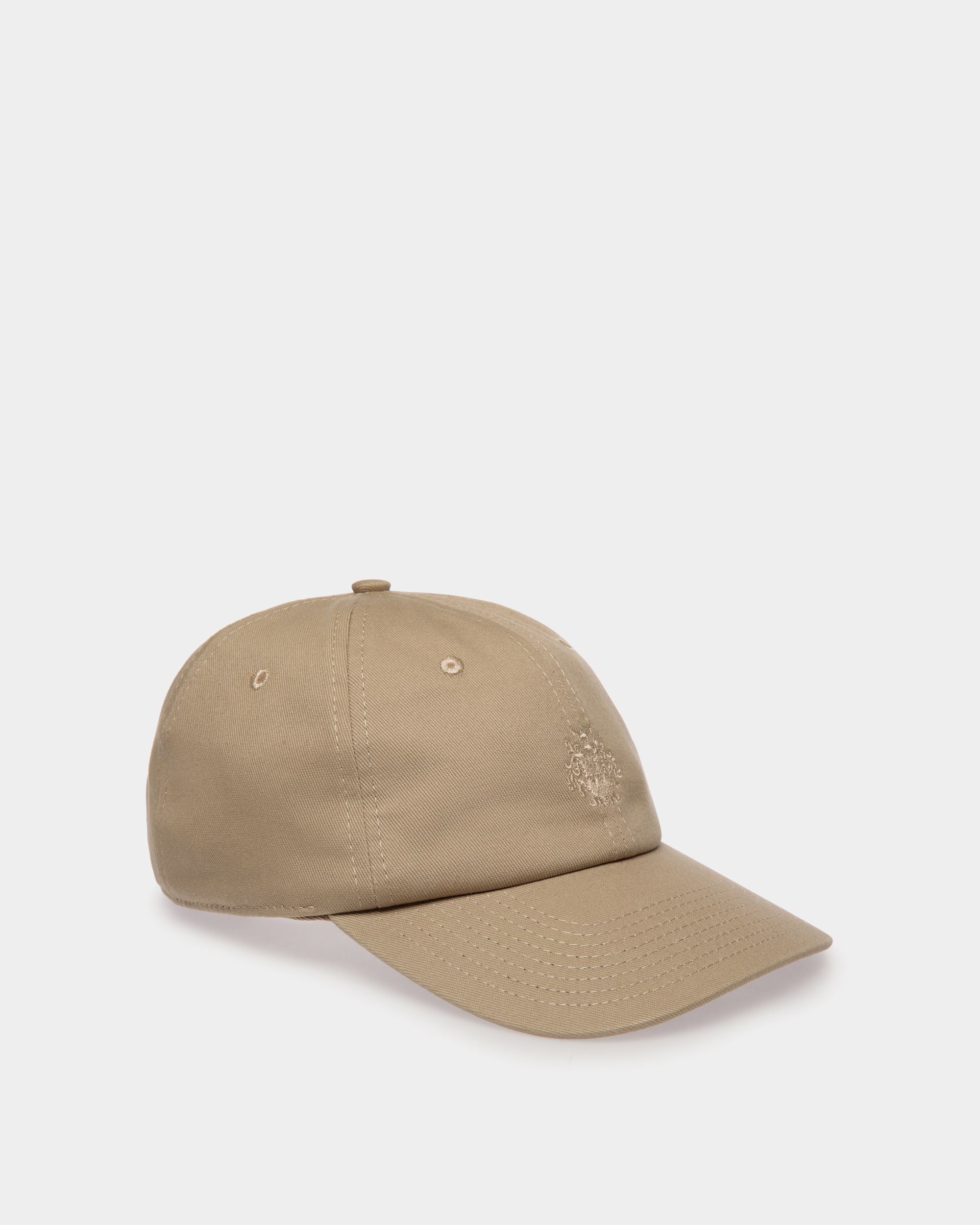 Baseball Hat in Beige Cotton with a Bally Crest - Mujer - Bally - 01