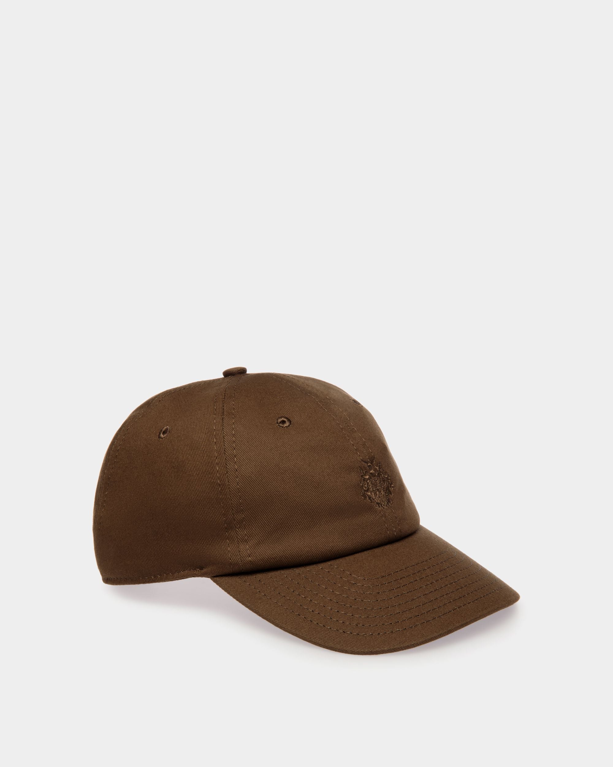 Baseball Hat in Military Green Cotton with a Bally Crest - Mujer - Bally - 01