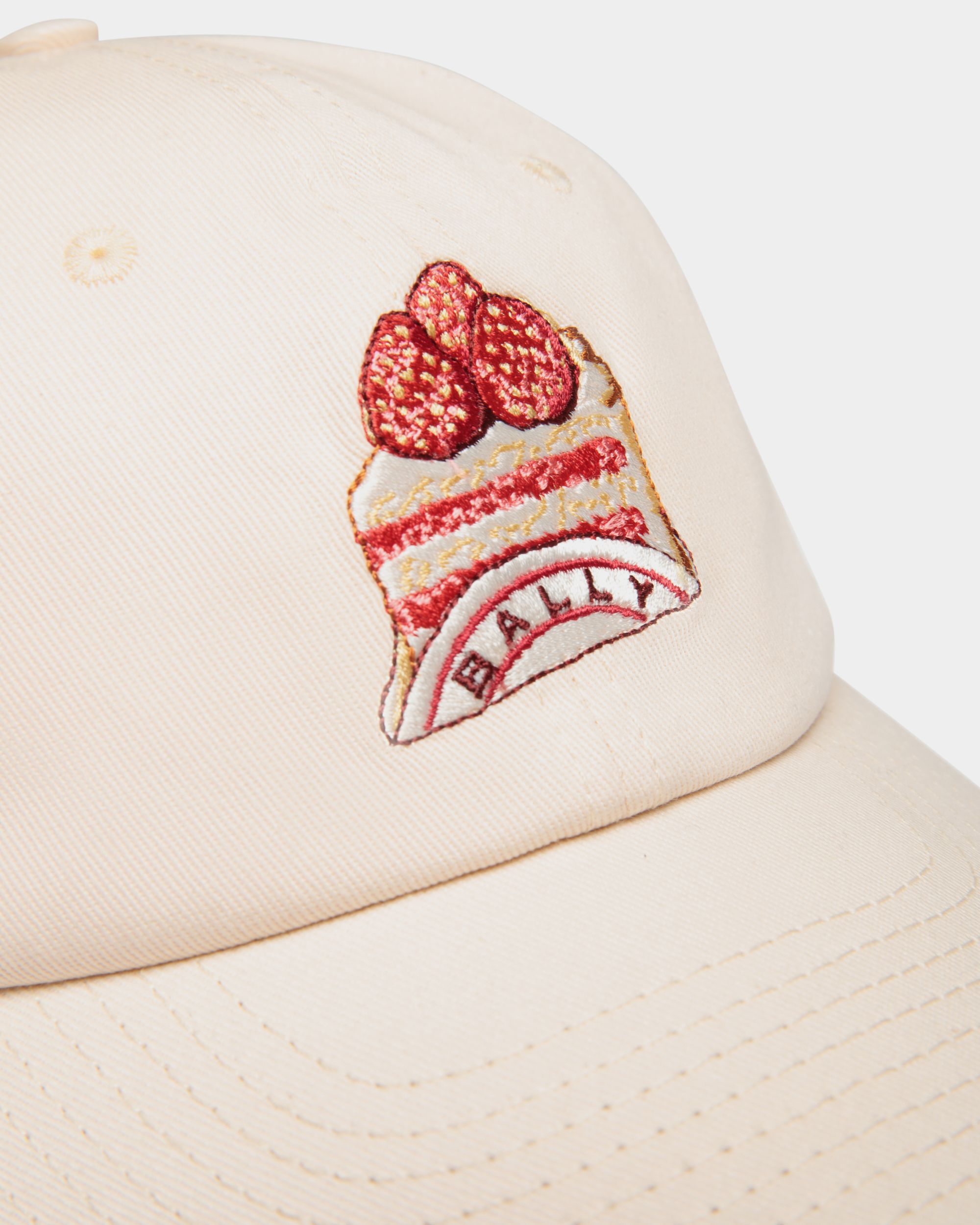 Baseball Hat in Natural Cotton with Bally Cake Embroidery - Mujer - Bally - 04