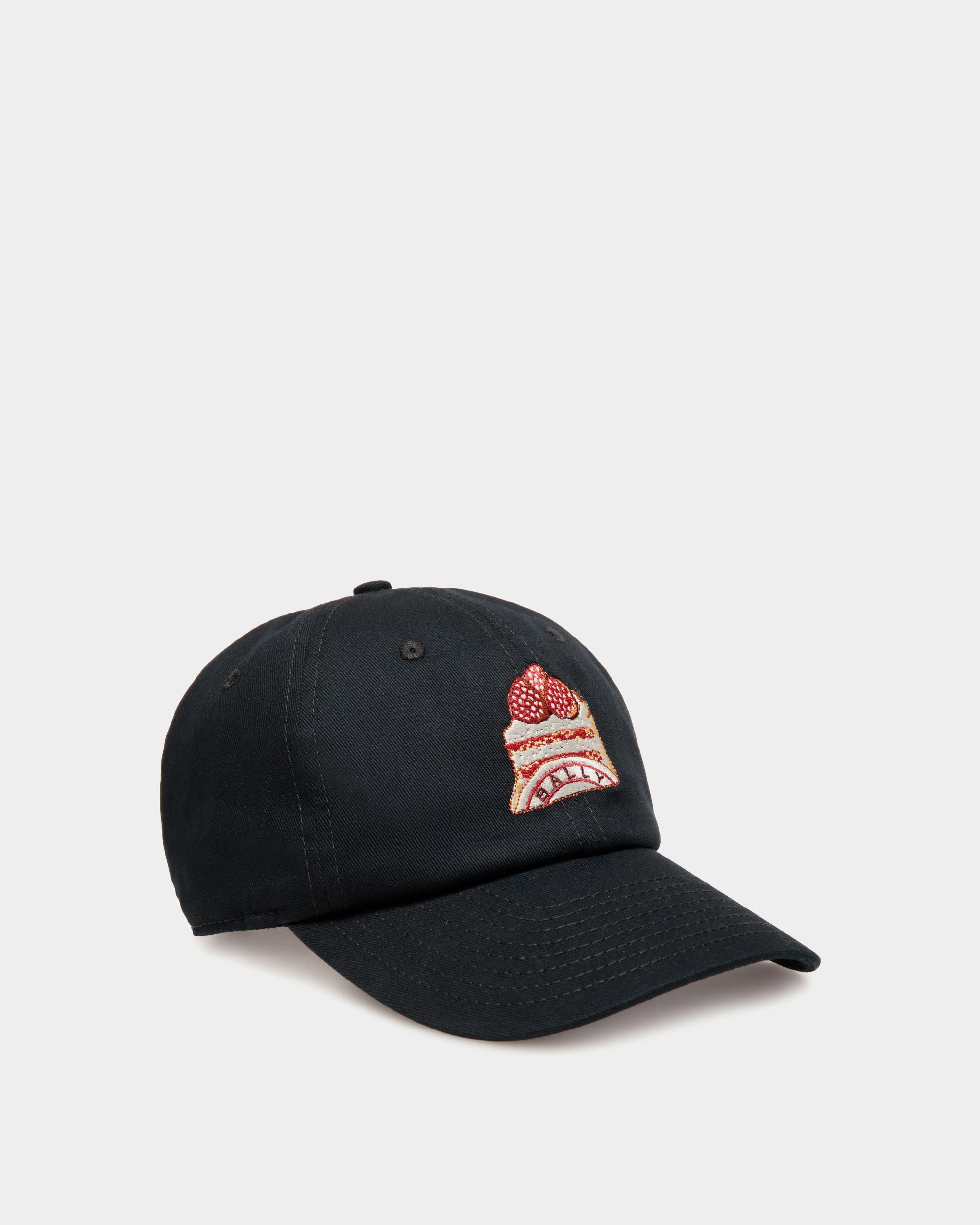Gorra De Algodón Navy Blue Con Bally Cake - Mujer - Bally - 01