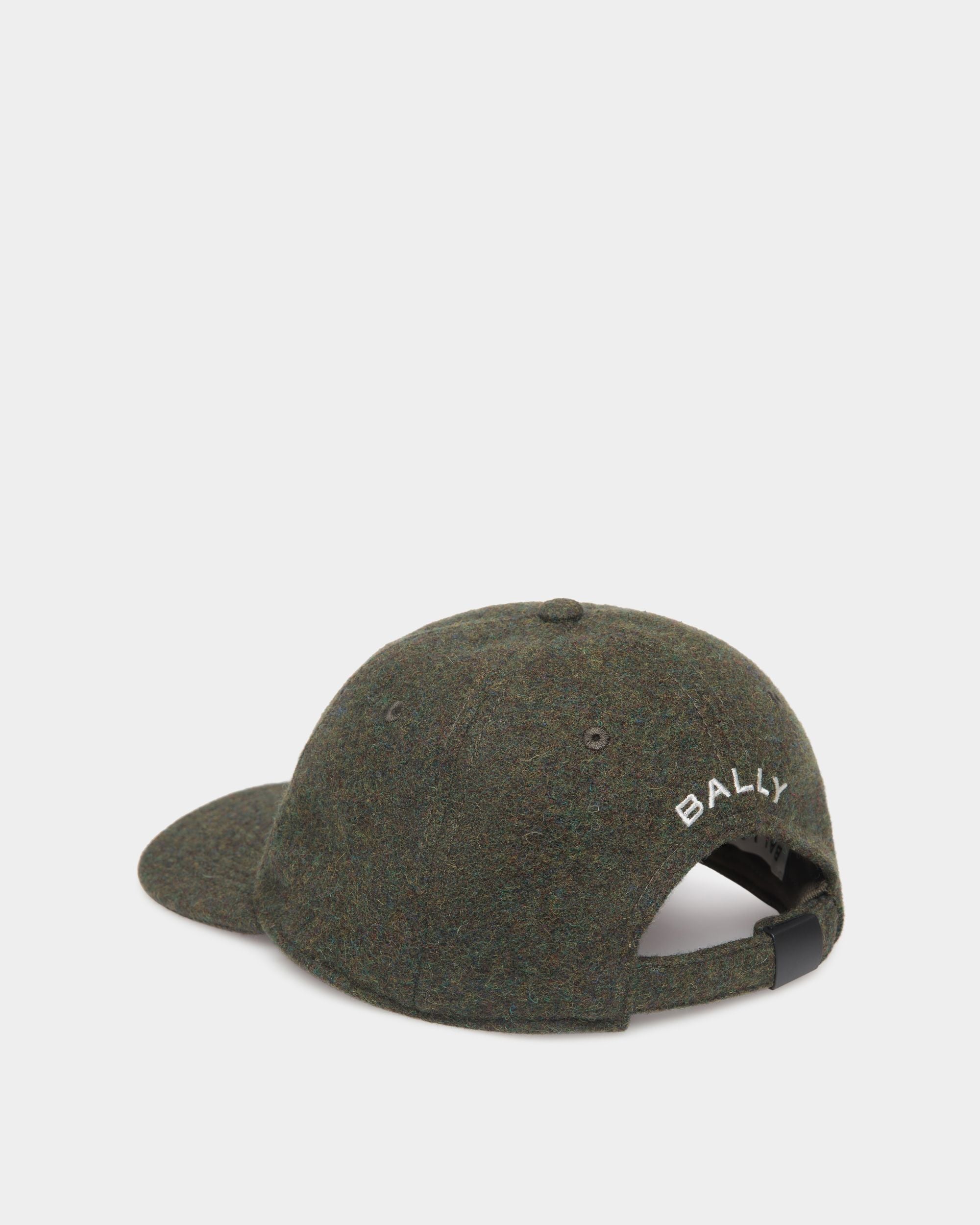 Gorra De La Cápsula Winter De Lana Verde Oscuro Con Alpine Flowers - Mujer - Bally - 03
