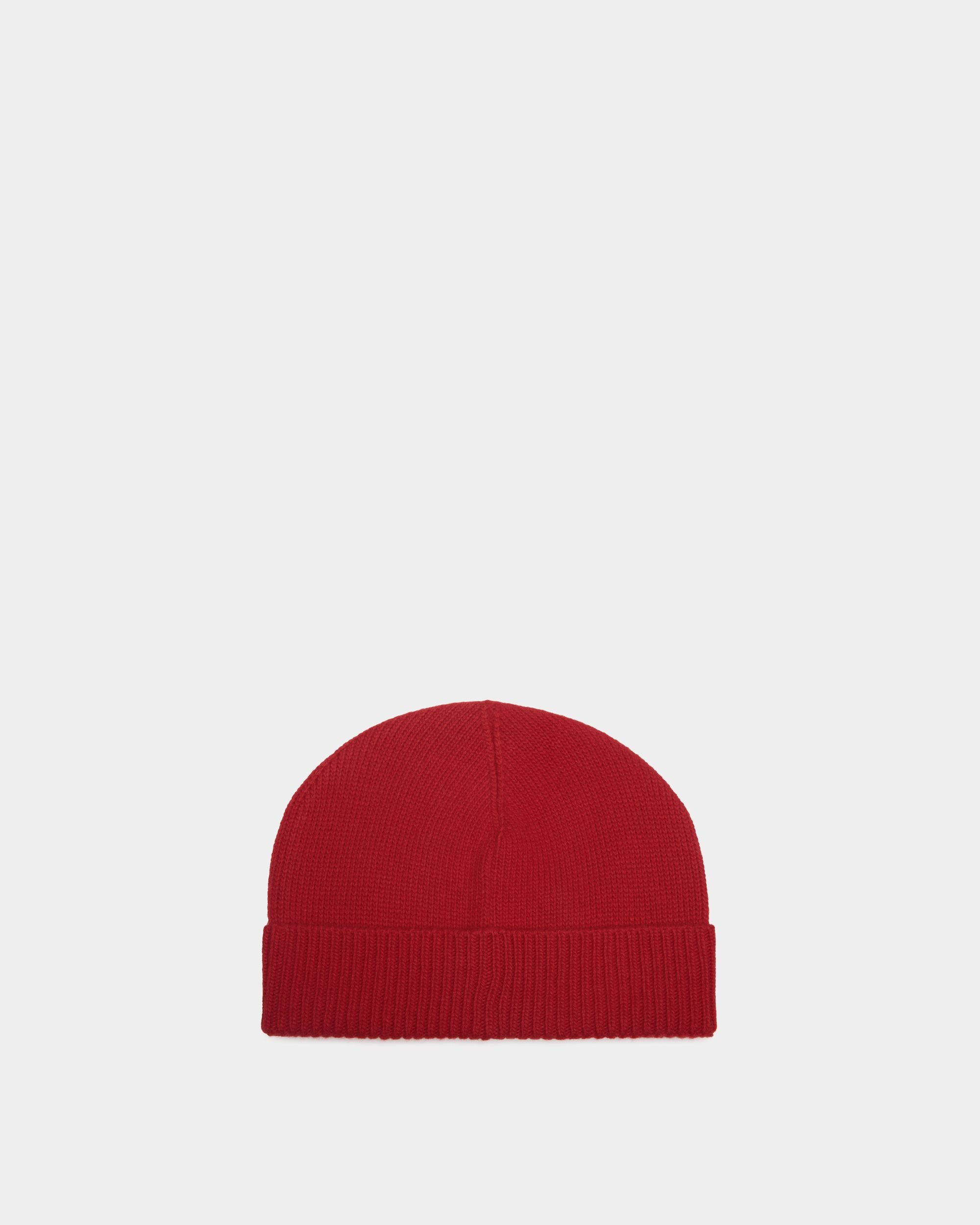 Gorro De La Cápsula Winter De Lana Roja Con Alpine Flowers - Mujer - Bally - 03