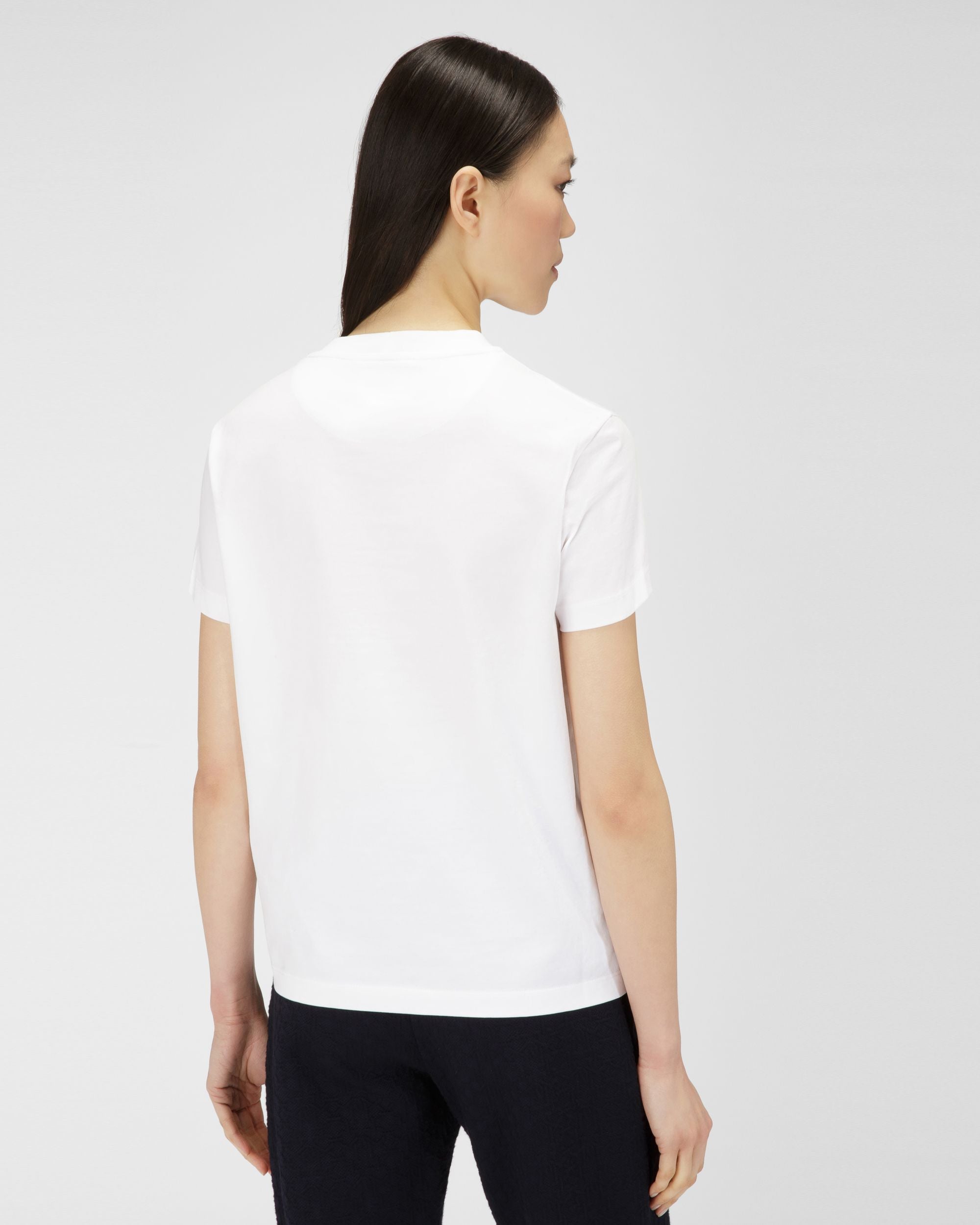 Organic Cotton T-Shirt In White - Women's - Bally - 03
