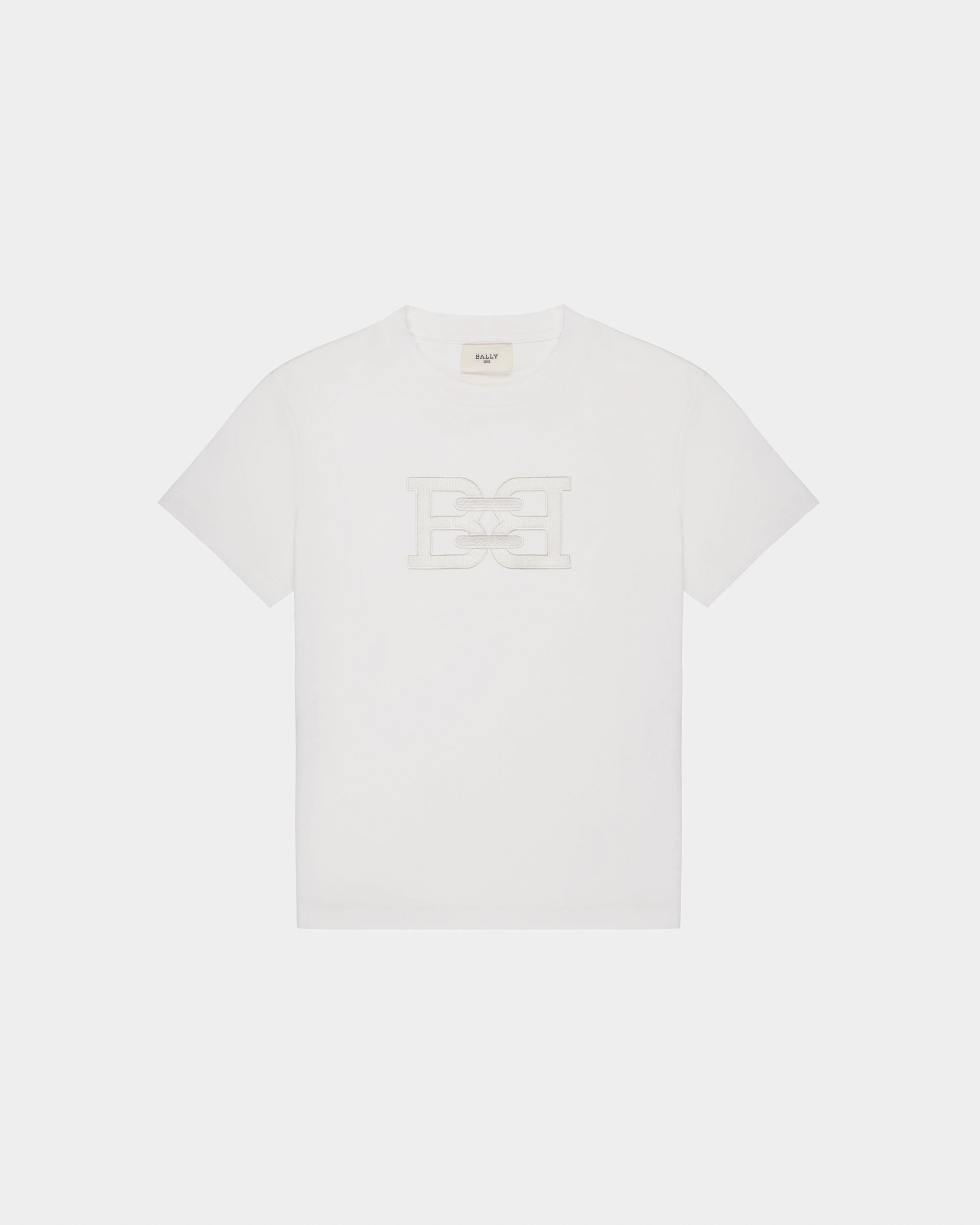 Organic Cotton T-Shirt In White - Women's - Bally - 04