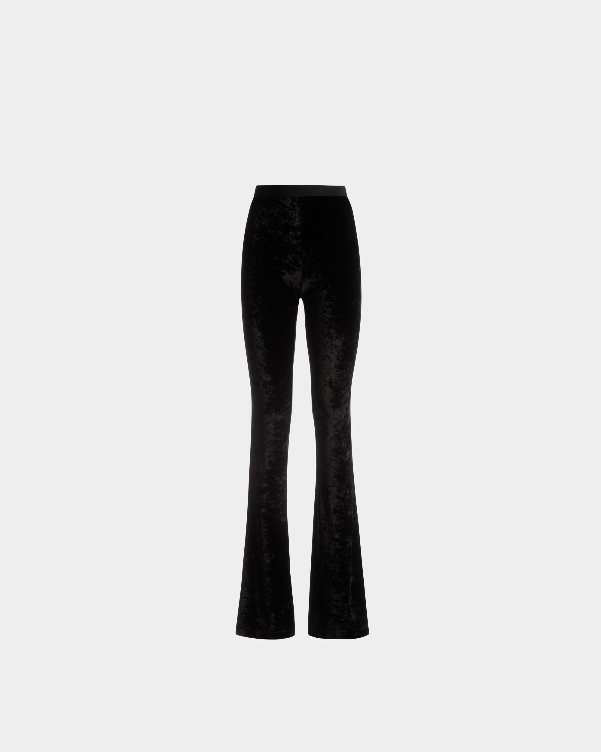 Pantalones Acampanados De Terciopelo Negro - Mujer - Bally - 01