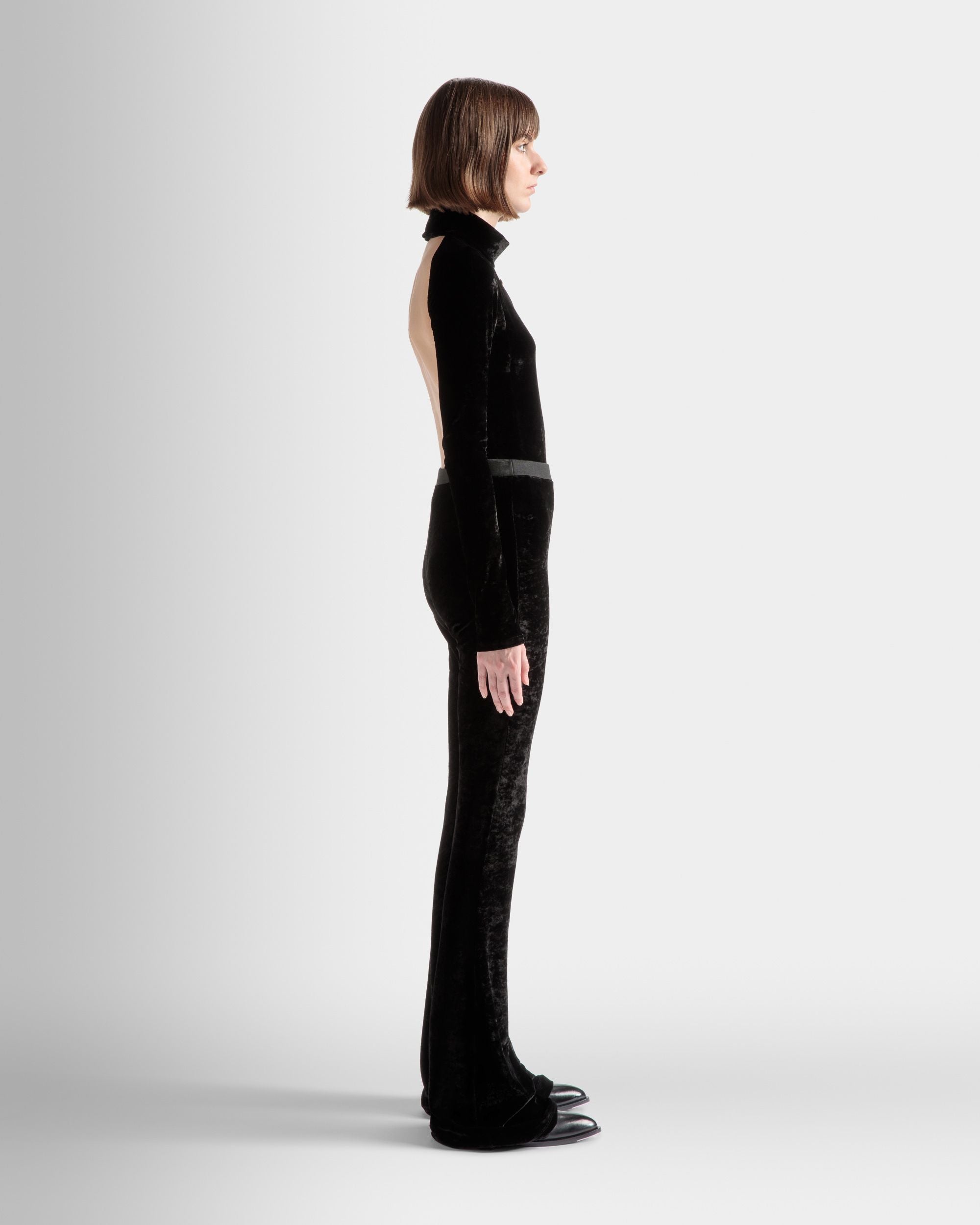 Pantalones Acampanados De Terciopelo Negro - Mujer - Bally - 05