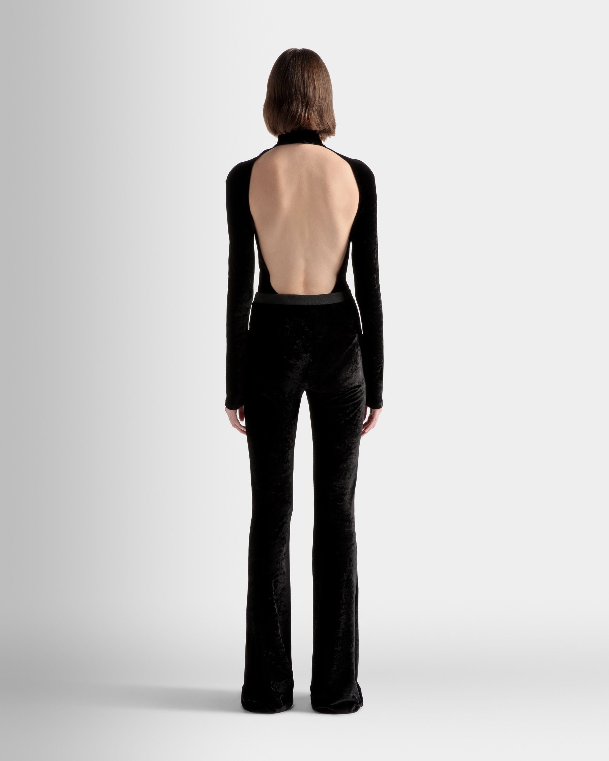 Pantalones Acampanados De Terciopelo Negro - Mujer - Bally - 06