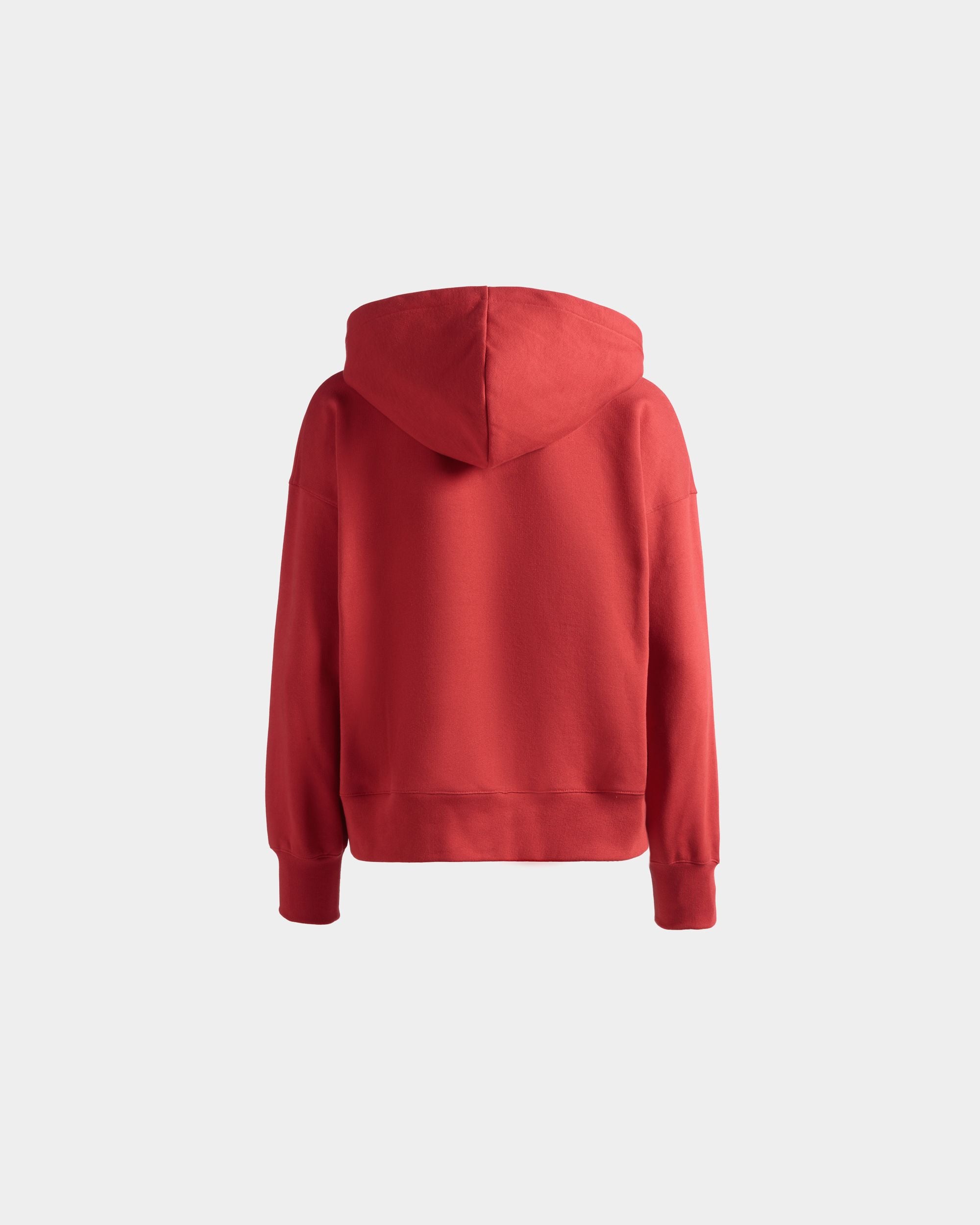 Hoodie With Bally Crest Logo In Candy Red Cotton - Women's - Bally - 08