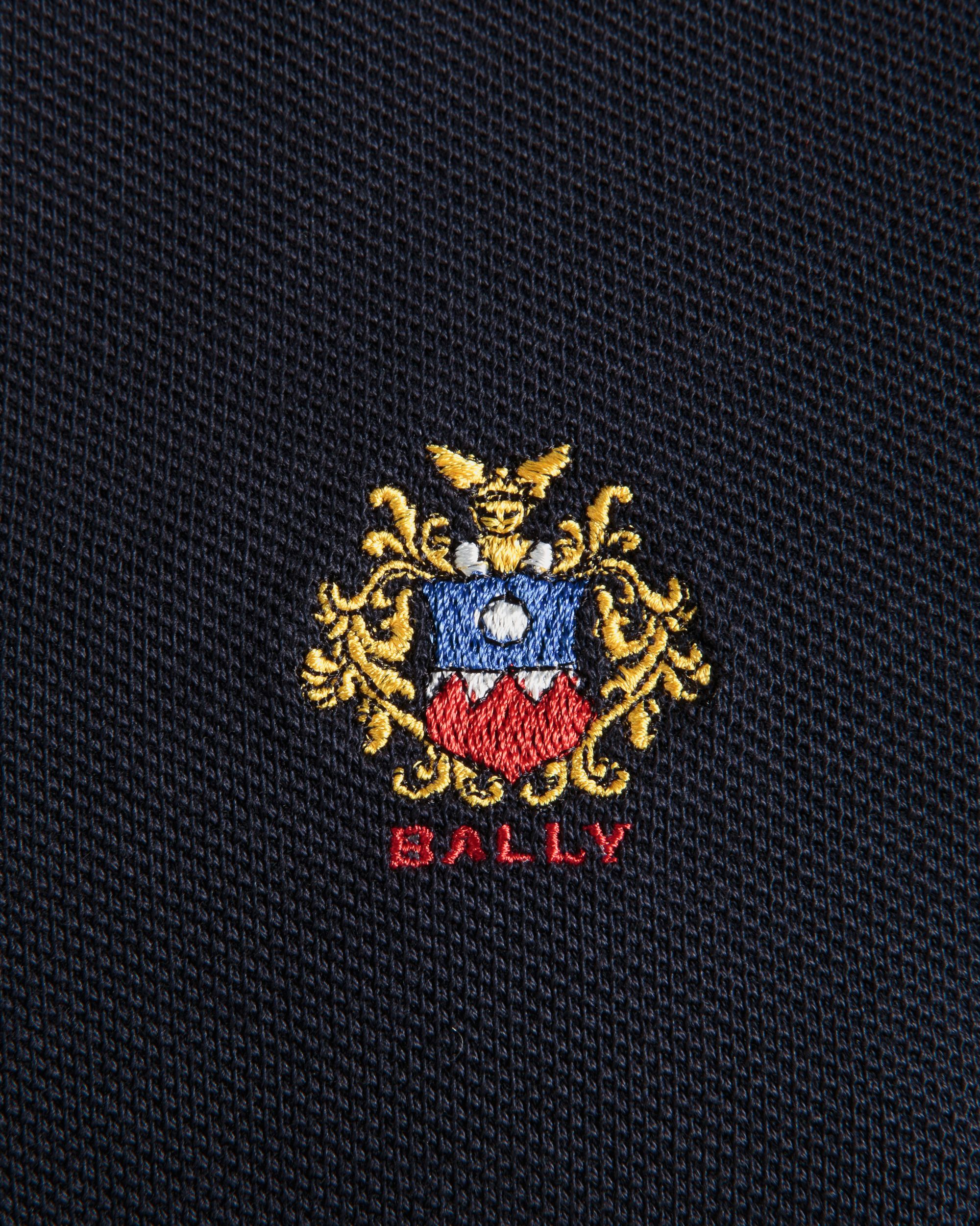 Polo De Manga Larga Con Logotipo Bally Crest De Algodón Navy Blue - Mujer - Bally - 02