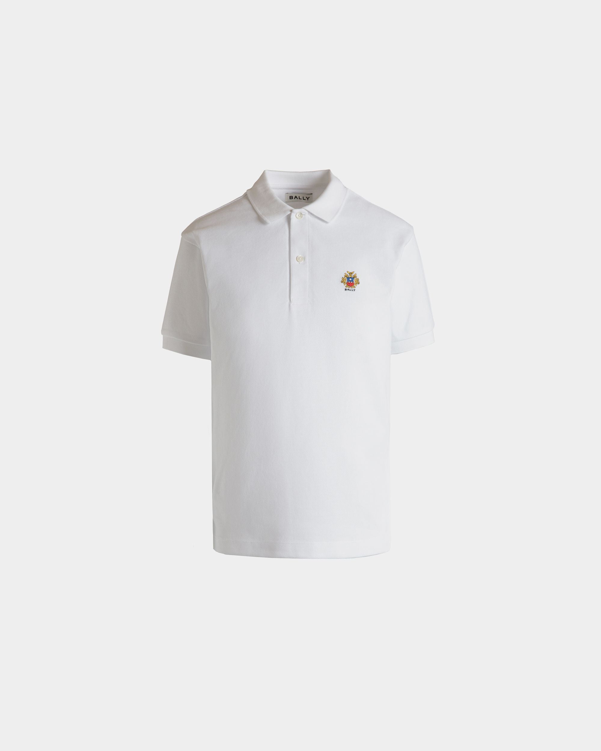 Polo De Manga Corta De Algodón En Color Blanco - Mujer - Bally - 01