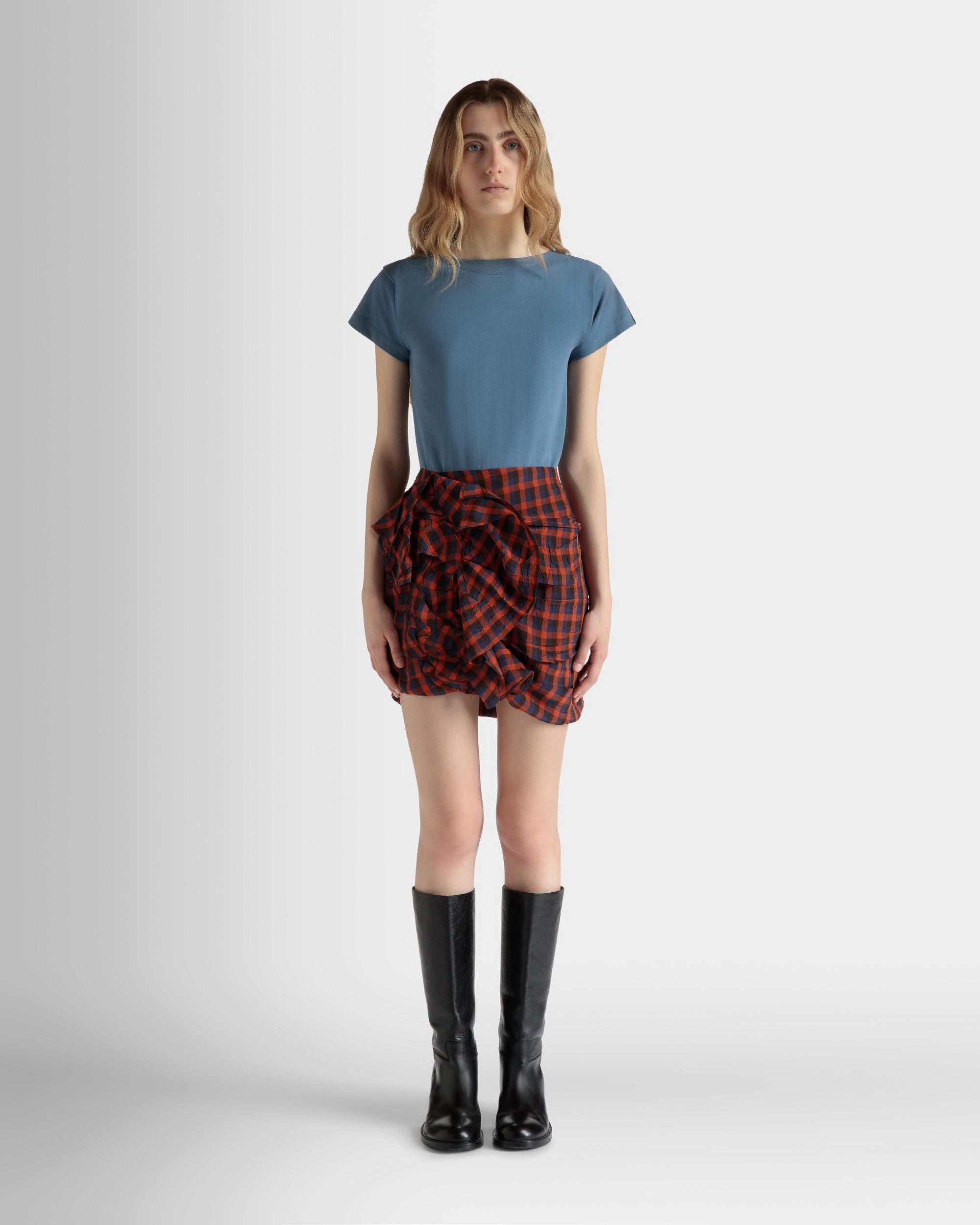 T-Shirt in Light Blue Cotton - Women's - Bally - 02