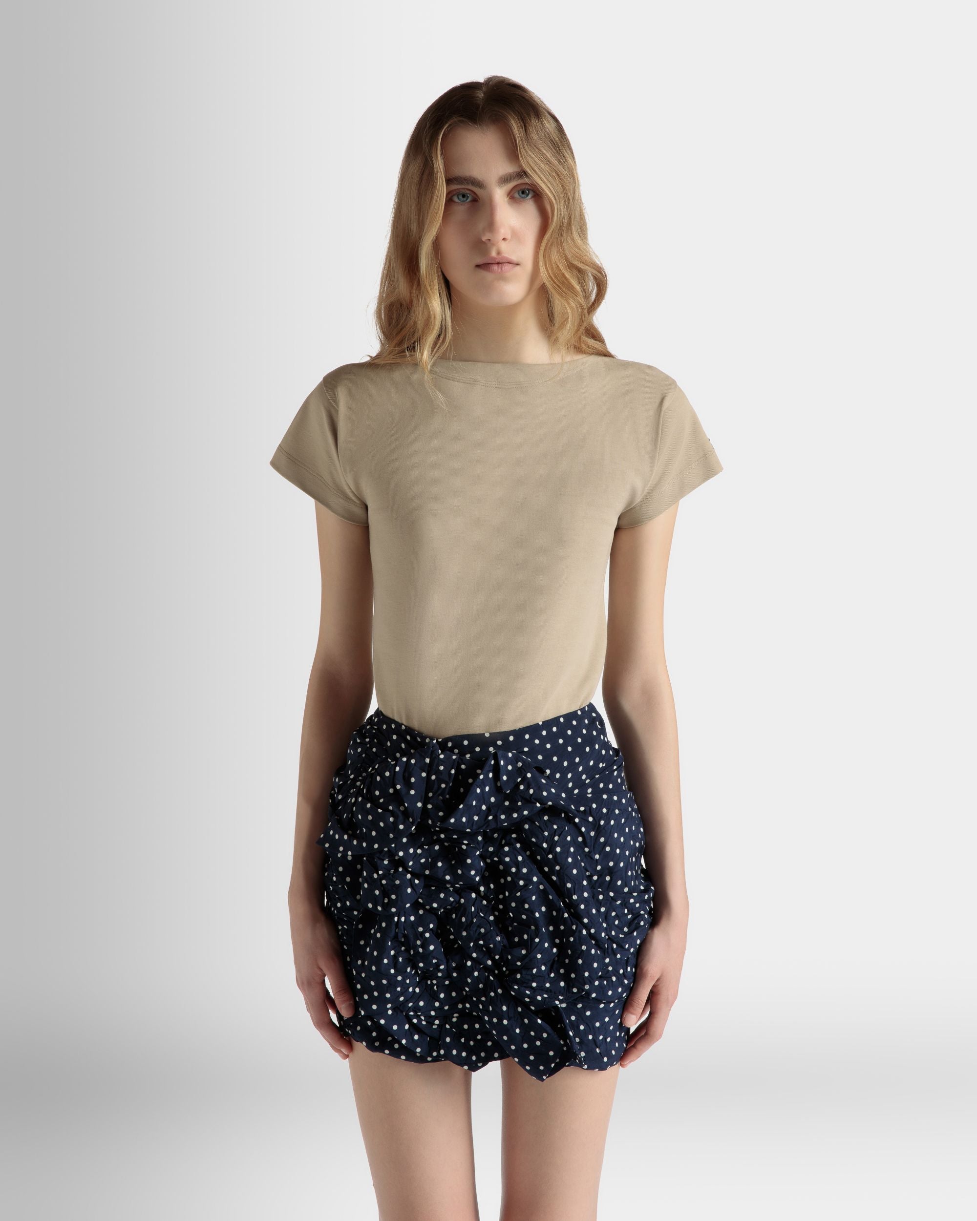 T-Shirt in Beige Cotton - Women's - Bally - 03