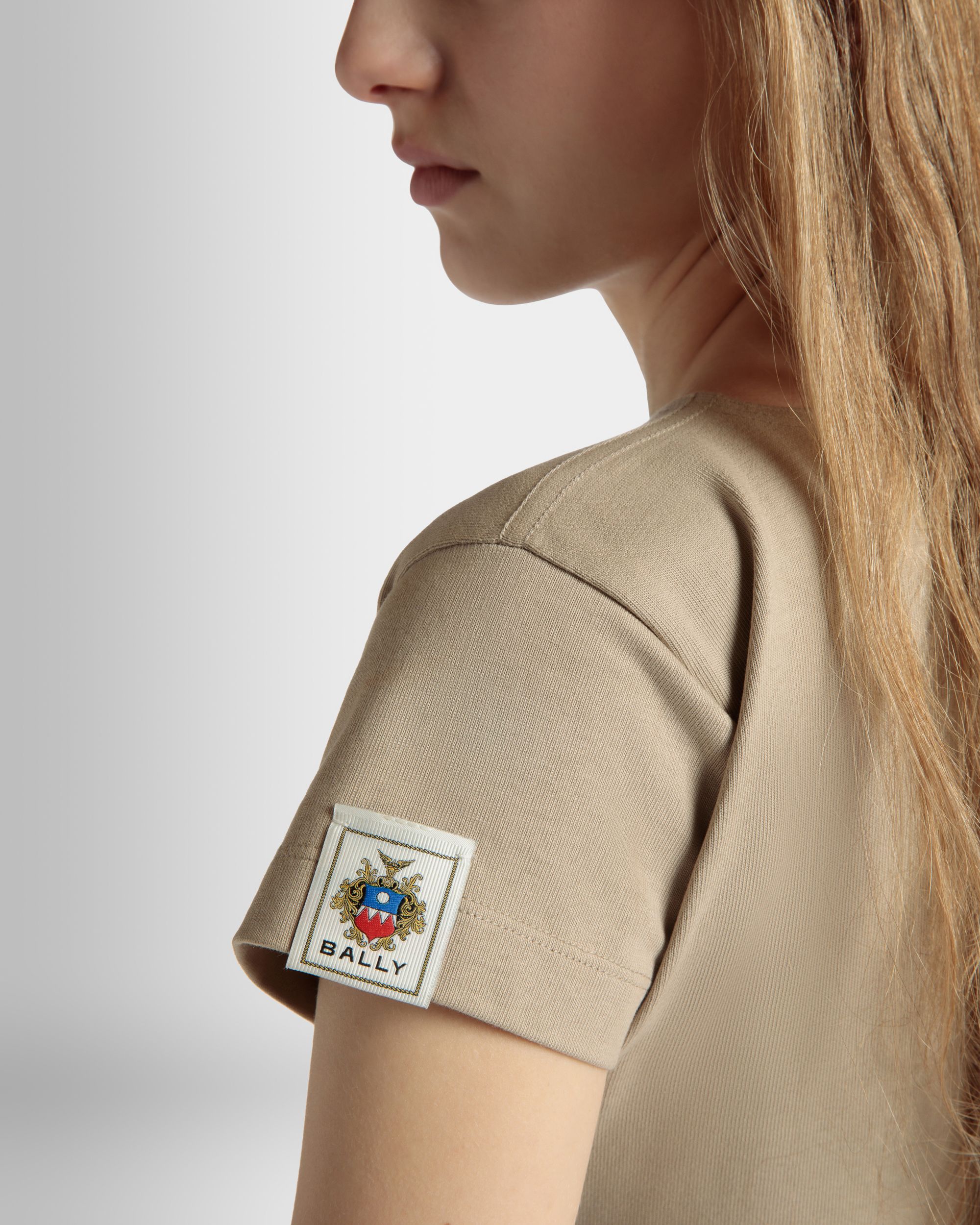 T-Shirt in Beige Cotton - Women's - Bally - 04