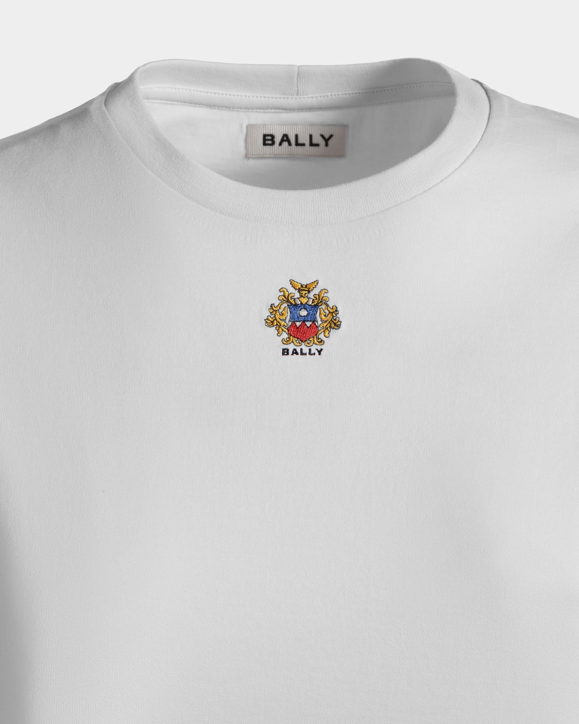 Camiseta De Algodón Blanco Con Logo Bally Crest - Mujer - Bally - 05