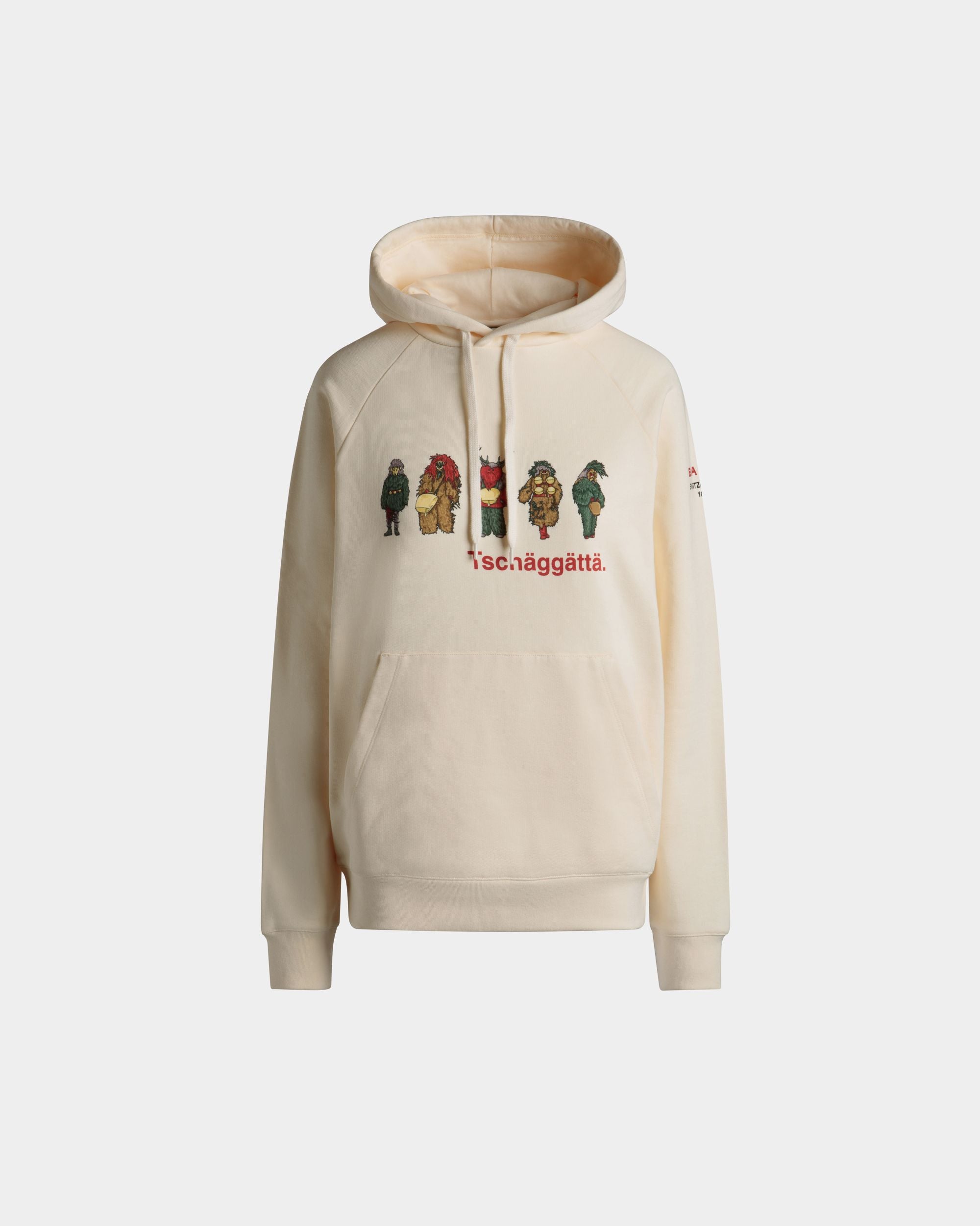 Sudadera Con Capucha De Algodón Marfil Con Estampado Forest Mask - Mujer - Bally - 01