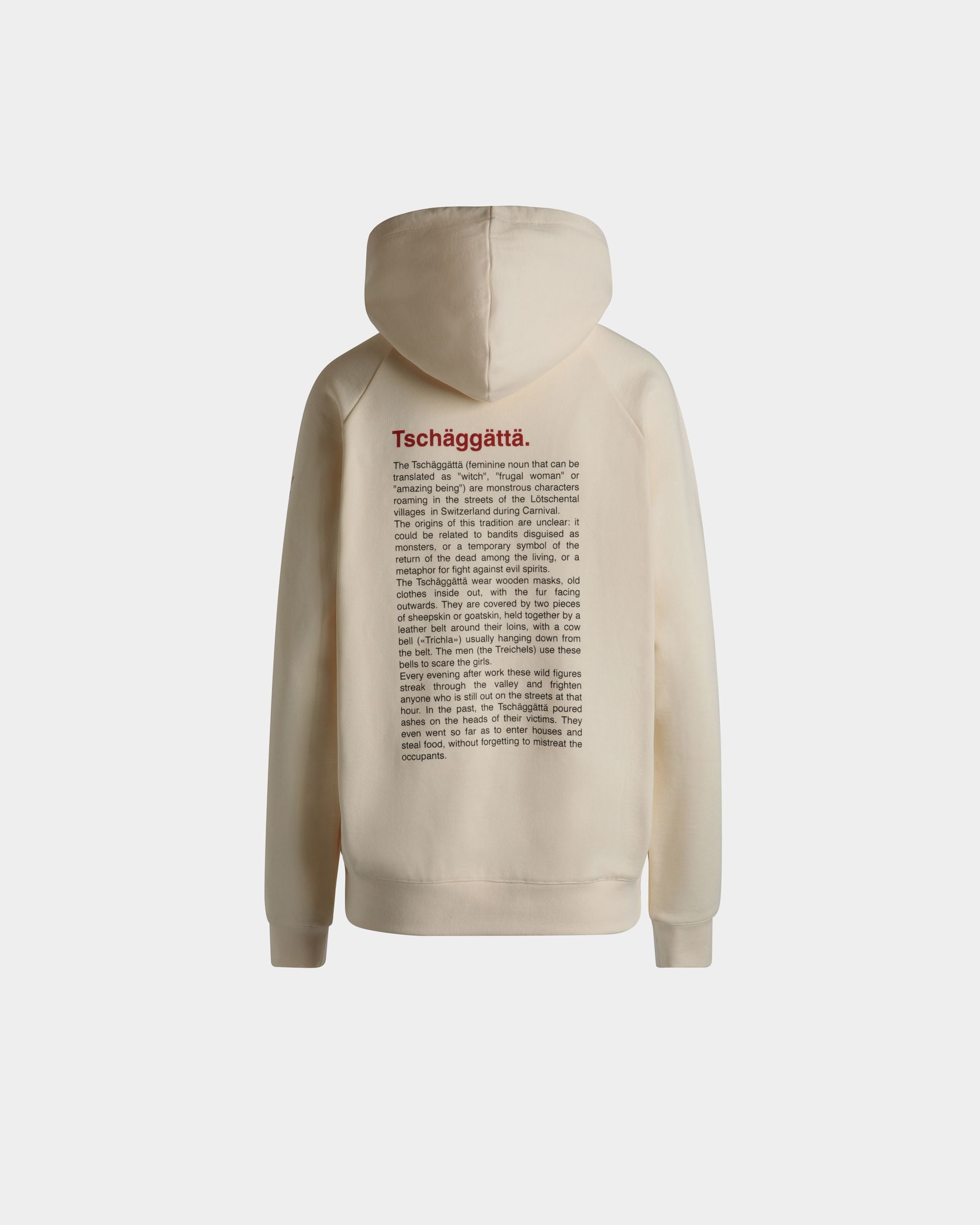 Sudadera Con Capucha De Algodón Marfil Con Estampado Forest Mask - Mujer - Bally - 03