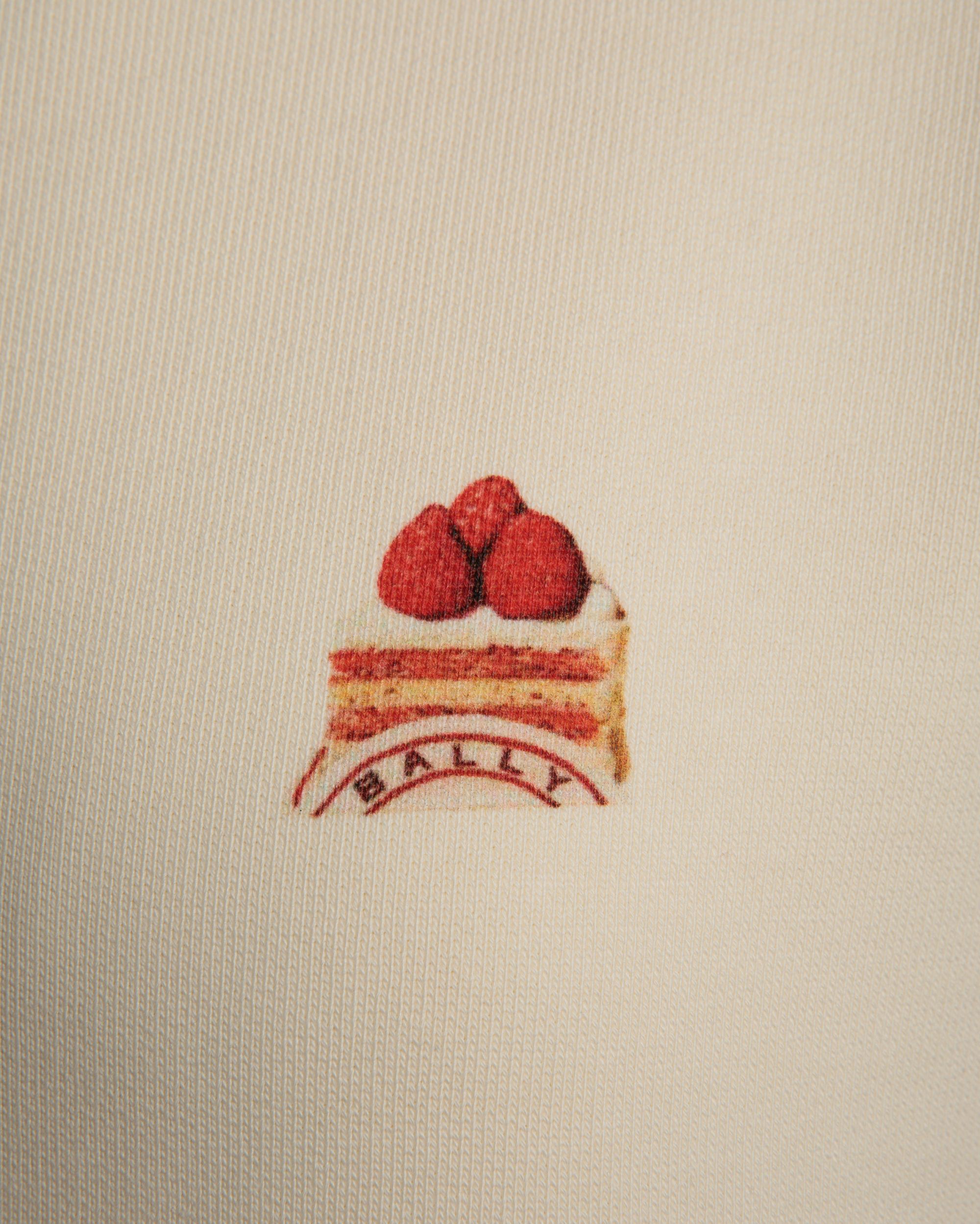 Sudadera De Cuello Redondo De Algodón Marfil Con Bally Cake - Mujer - Bally - 04