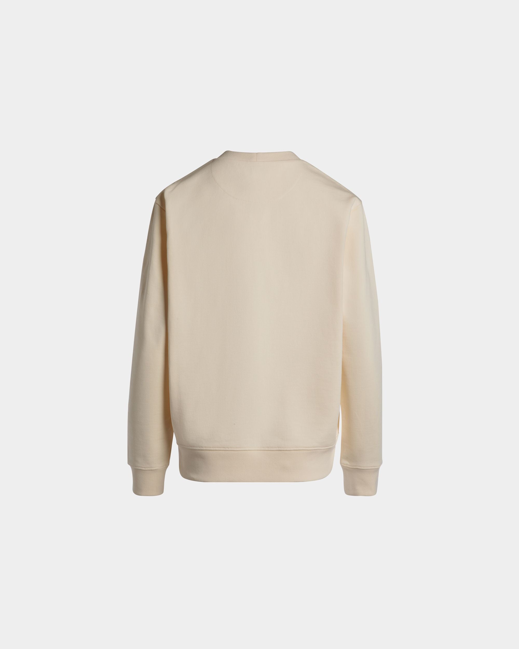 Sudadera De Cuello Redondo De Algodón Marfil Con Bally Cake - Mujer - Bally - 08