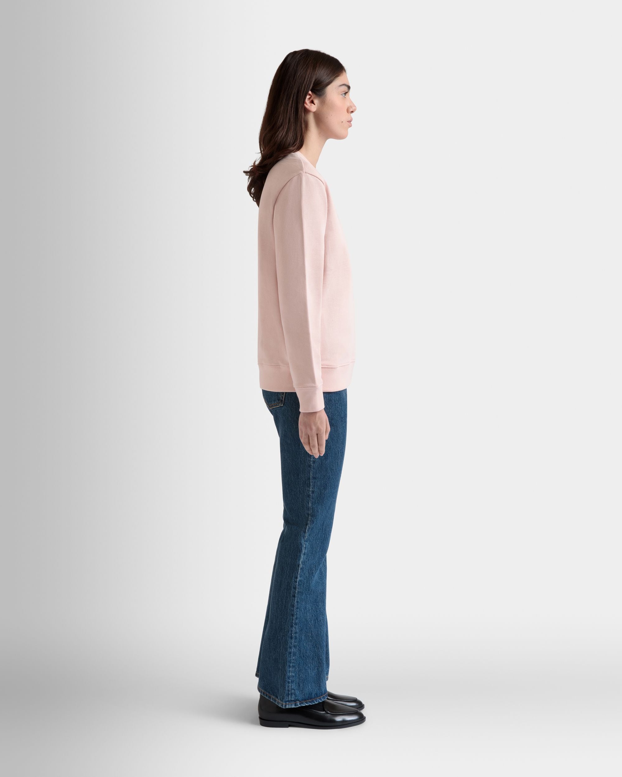 Sudadera De Cuello Redondo De Algodón Dusty Petal Con Bally Cake - Mujer - Bally - 05