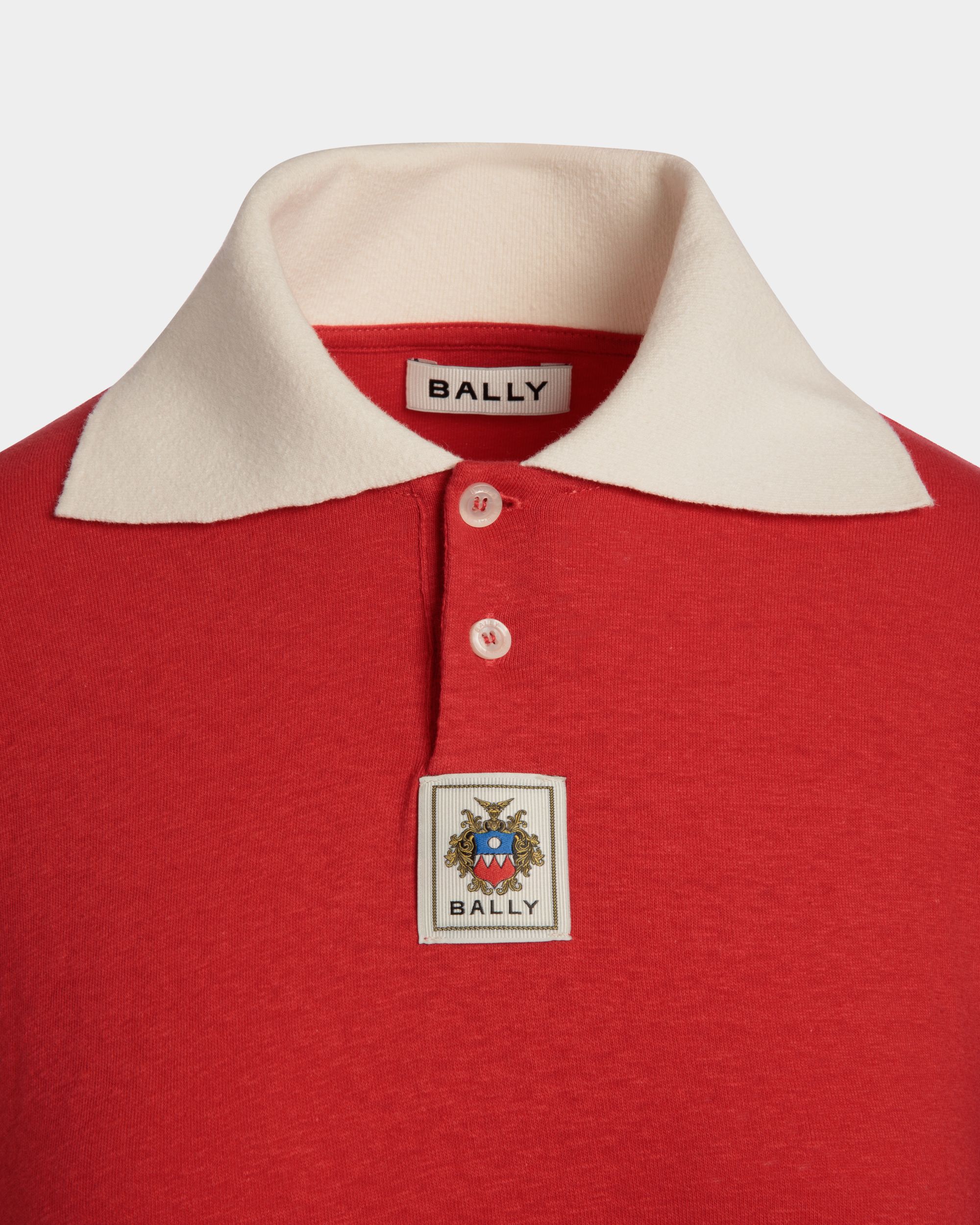 Polo De Algodón Rojo Con Logotipo Del Escudo Bally Crest - Mujer - Bally - 04
