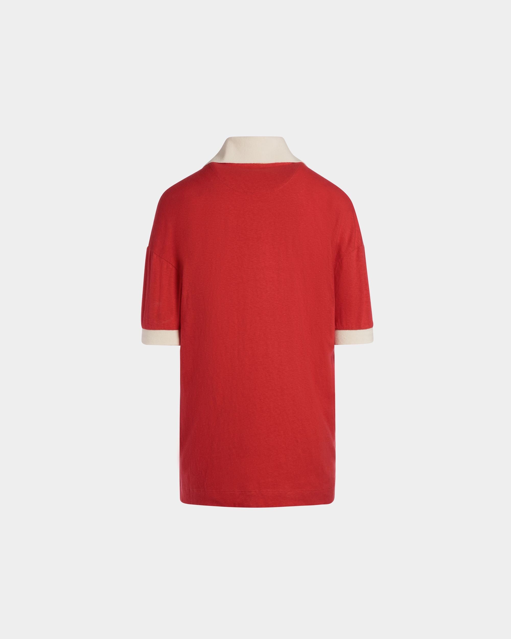 Polo De Algodón Rojo Con Logotipo Del Escudo Bally Crest - Mujer - Bally - 08