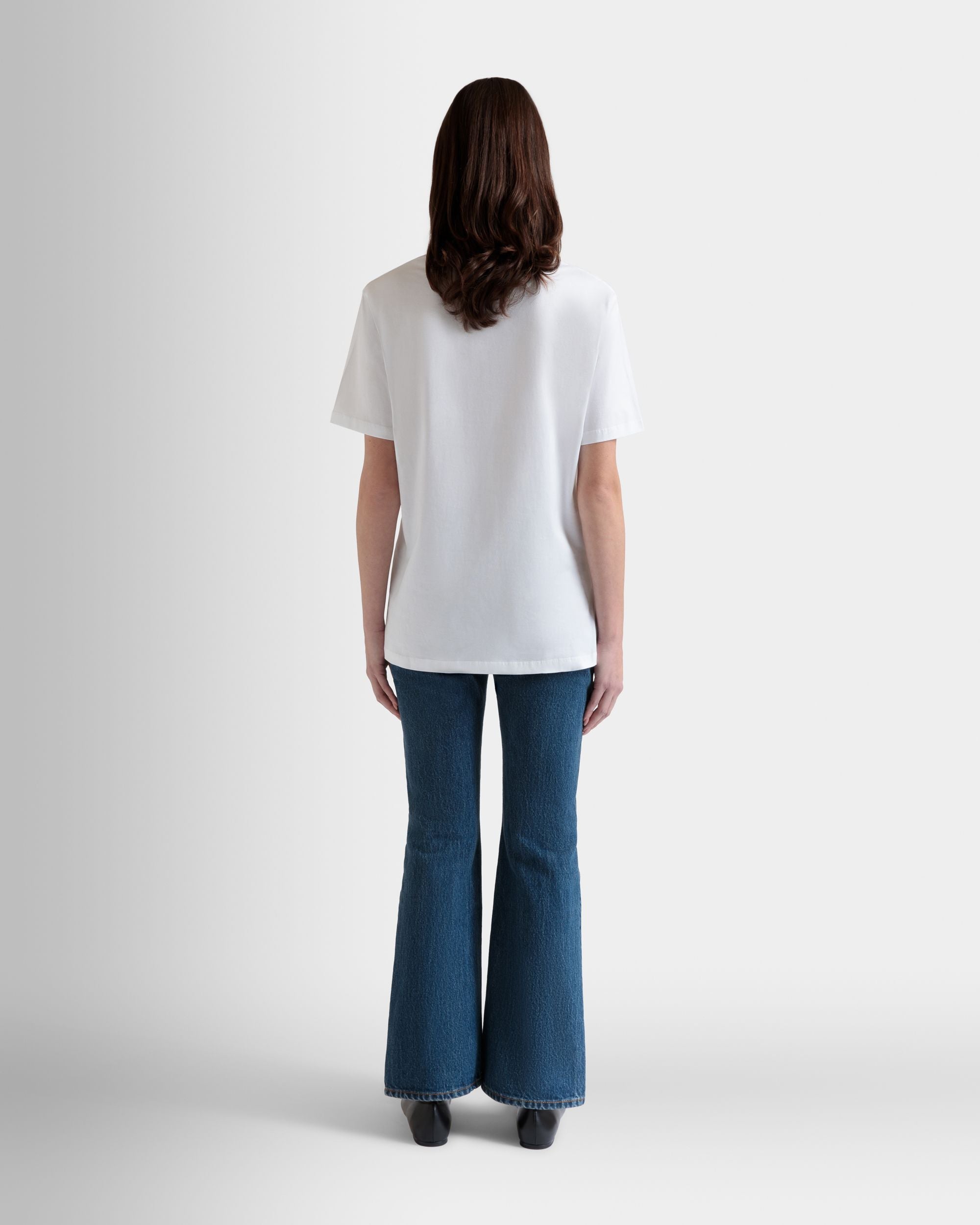 T-Shirt in White Cotton With a Bally Cake Print - Women's - Bally - 06
