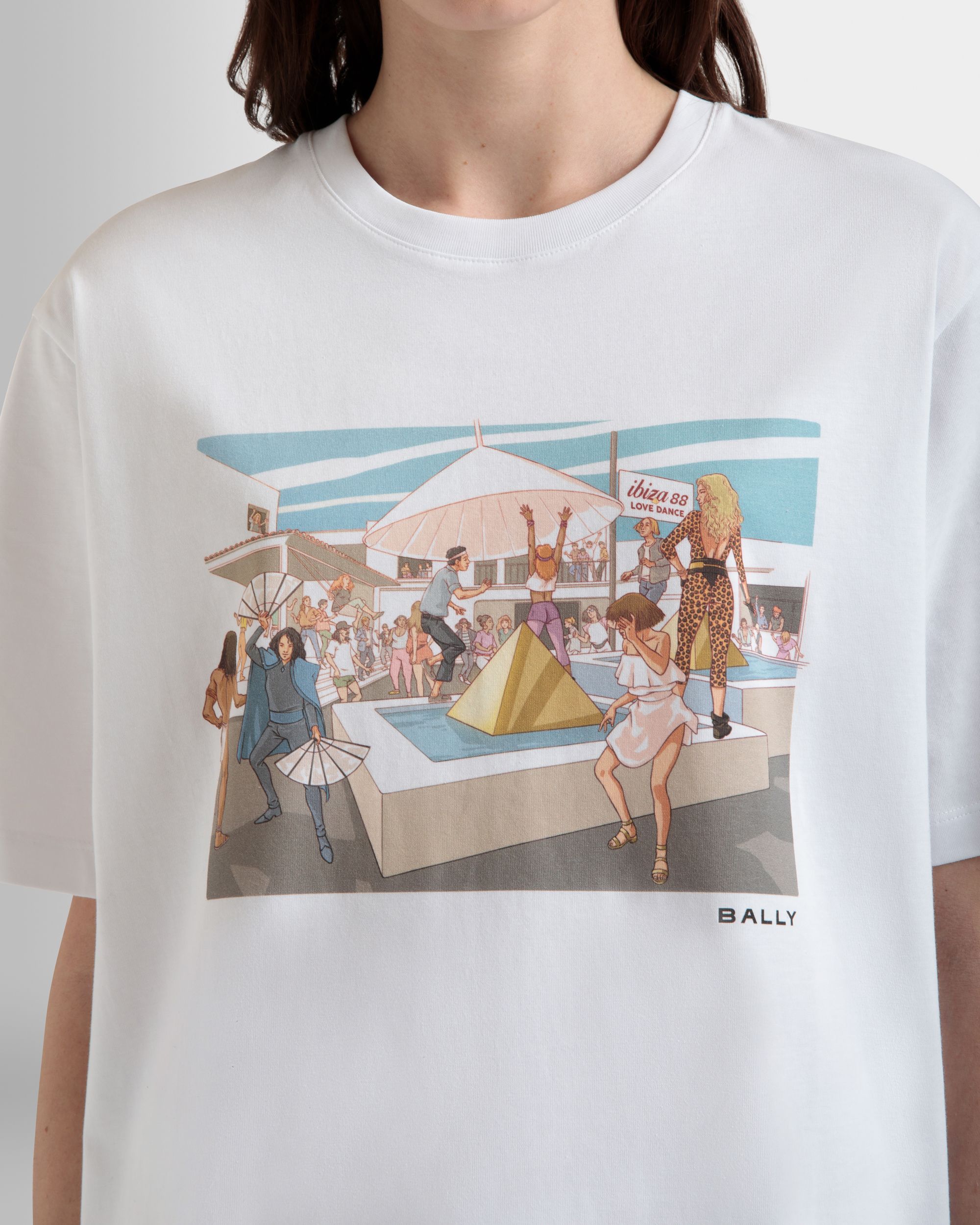Camiseta DJ Leo Mas X Bally De Algodón Blanco Con Estampado Dancing Amnesia - Mujer - Bally - 03