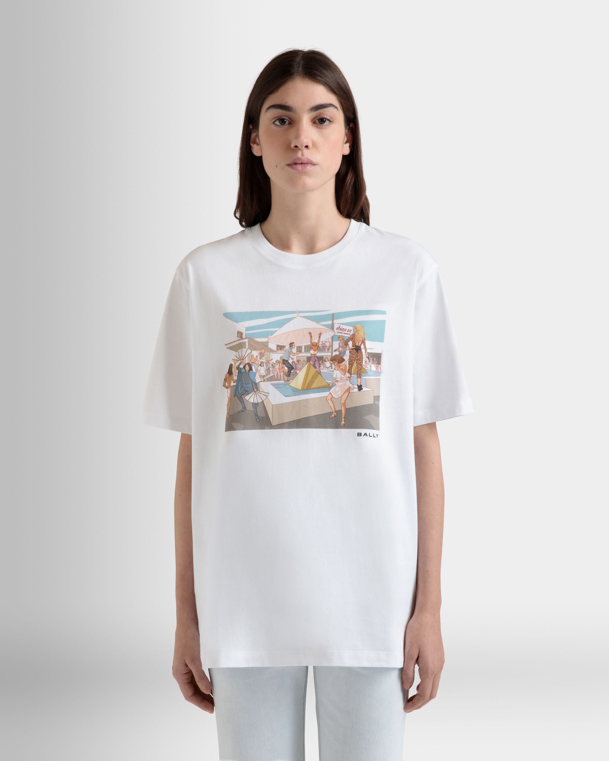 Camiseta DJ Leo Mas X Bally De Algodón Blanco Con Estampado Dancing Amnesia - Mujer - Bally - 08