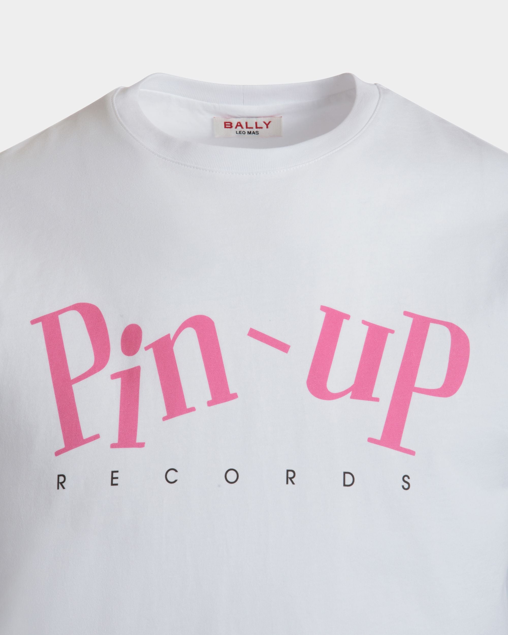 Leo Mas x Bally T-shirt in White Cotton with a Pin-Up Records Print - Women's - Bally - 02
