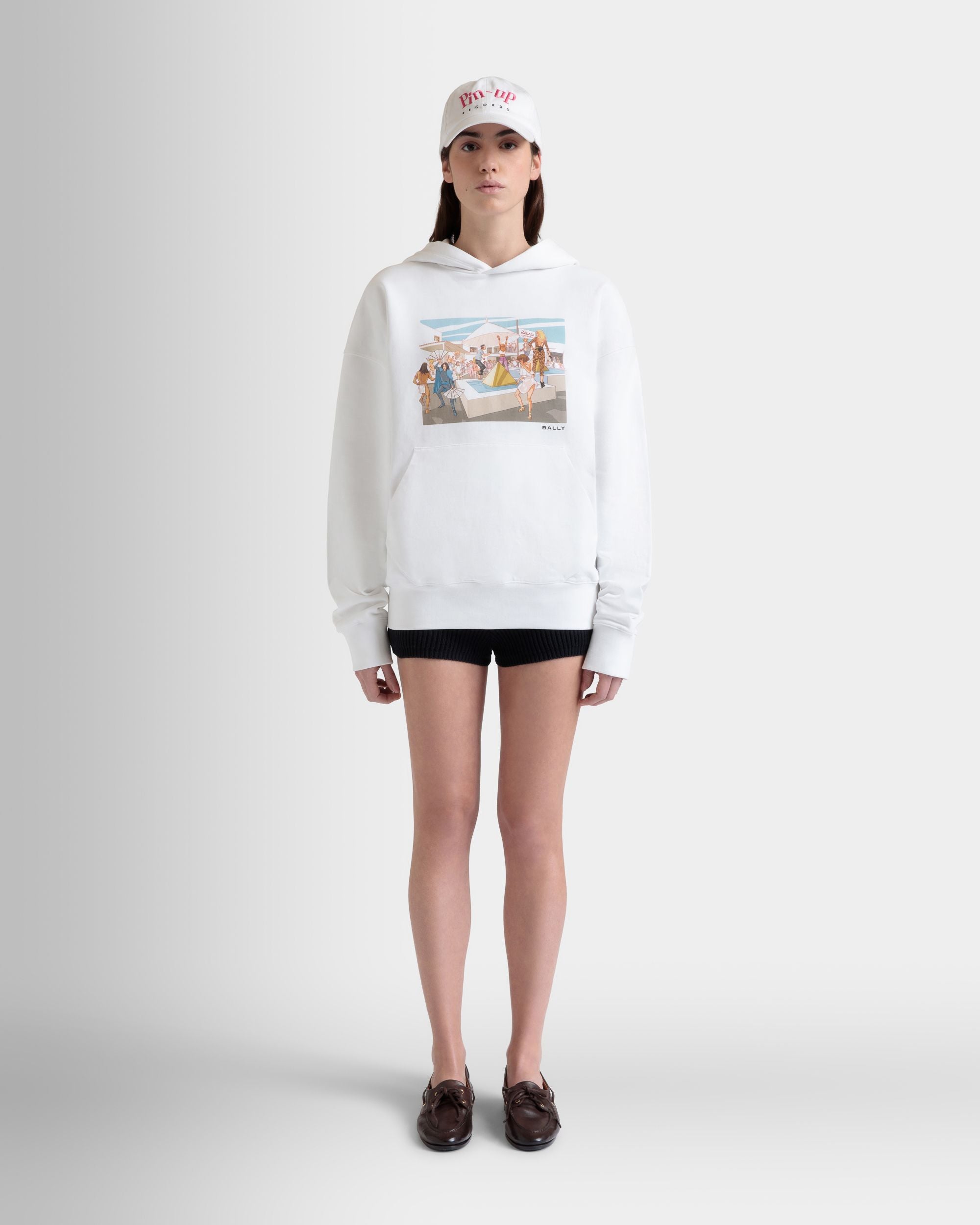 Sudadera Con Capucha DJ Leo Mas X Bally De Algodón Blanco Con Estampado Dancing Amnesia - Mujer - Bally - 02