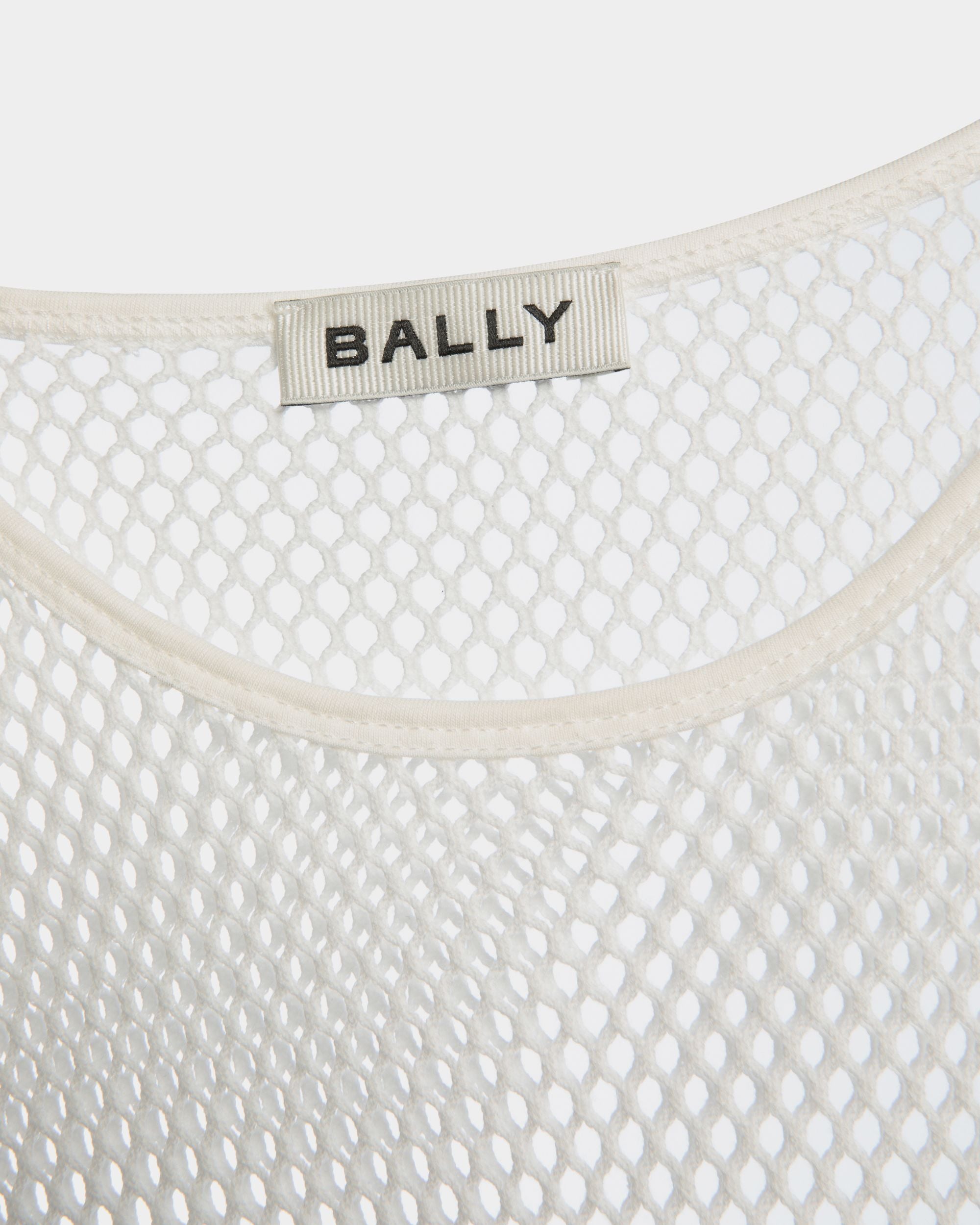 Mesh T-Shirt in White Cotton - Women's - Bally - 04