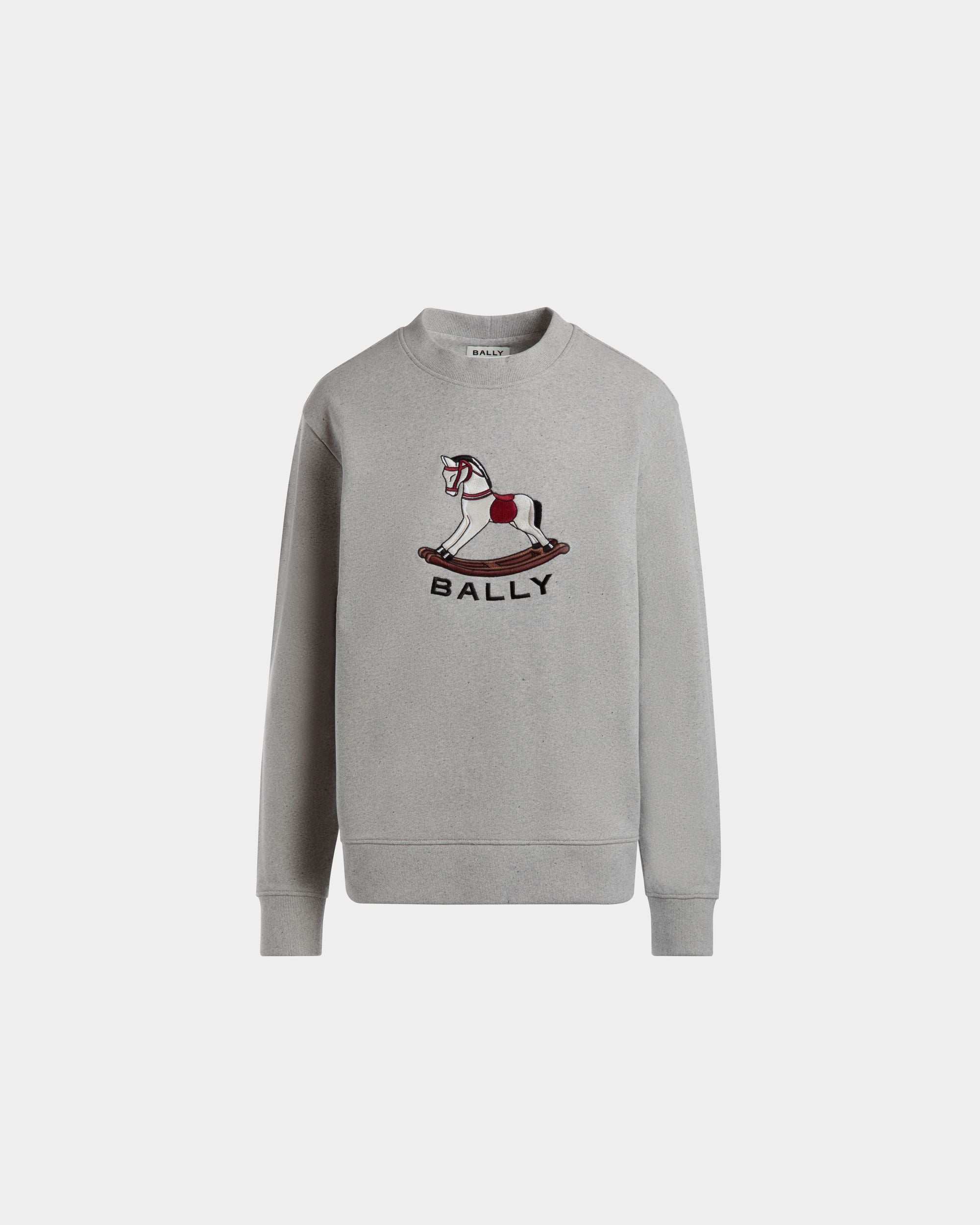 Sweatshirt in Grey Melange Cotton - Mujer - Bally - 01