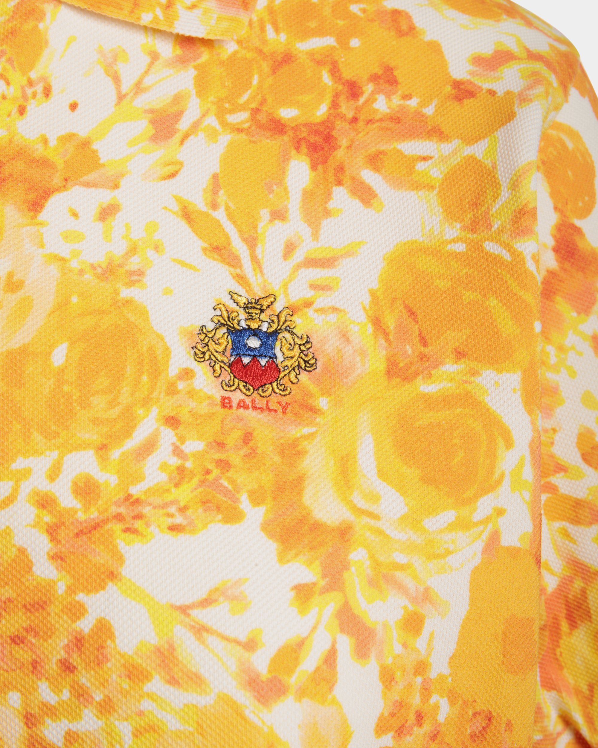 Polo De Algodón Koi Orange Con Estampado Rosengarten - Mujer - Bally - 02
