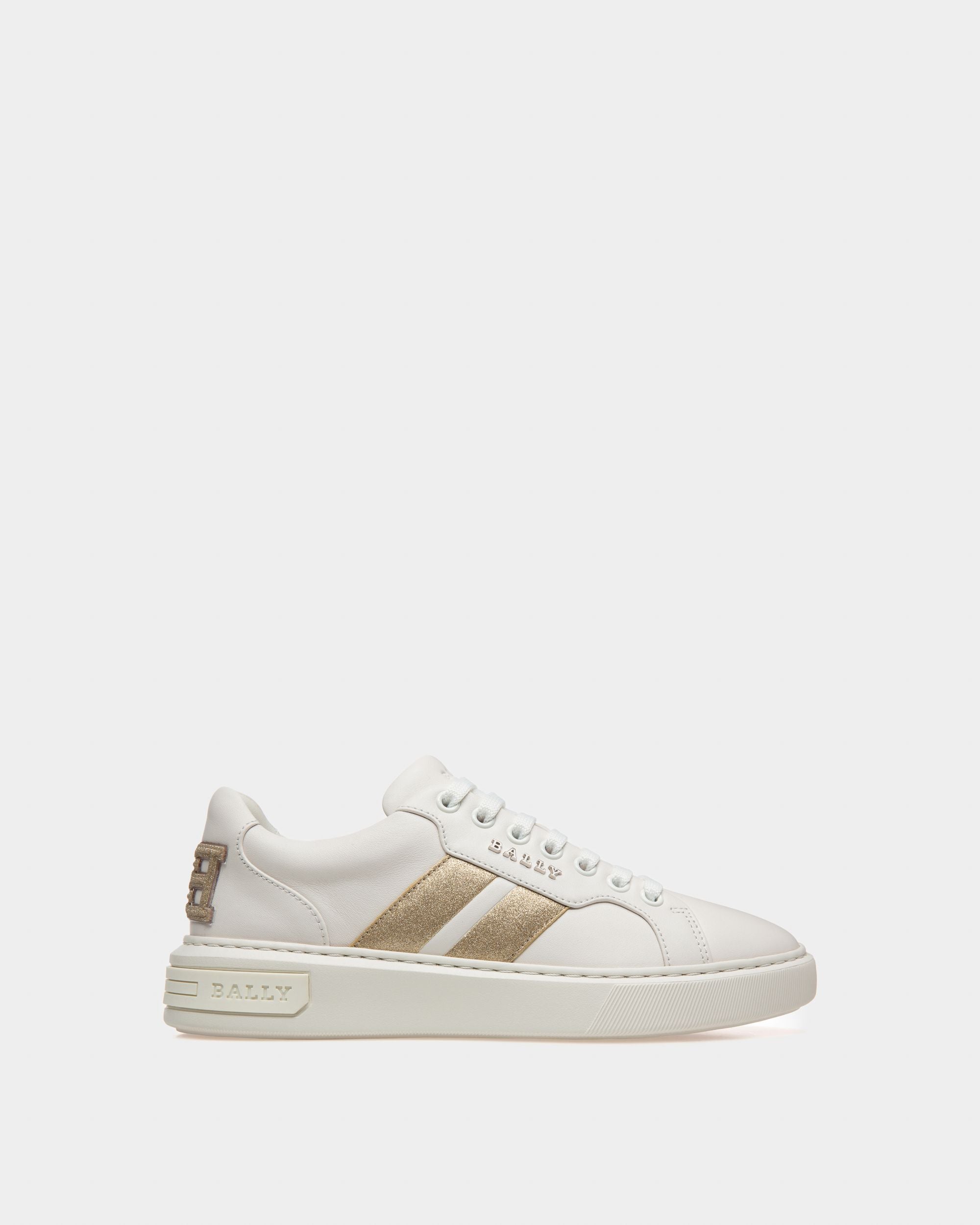 Melany Zapatillas De Piel En Blanco Y Oro Amarillo - Mujer - Bally - 01