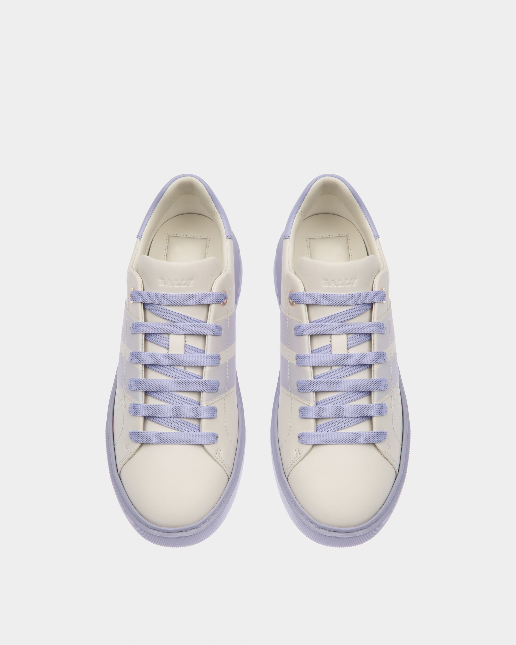 Myra Leather Sneakers In White & Lilac - Women's - Bally - 02