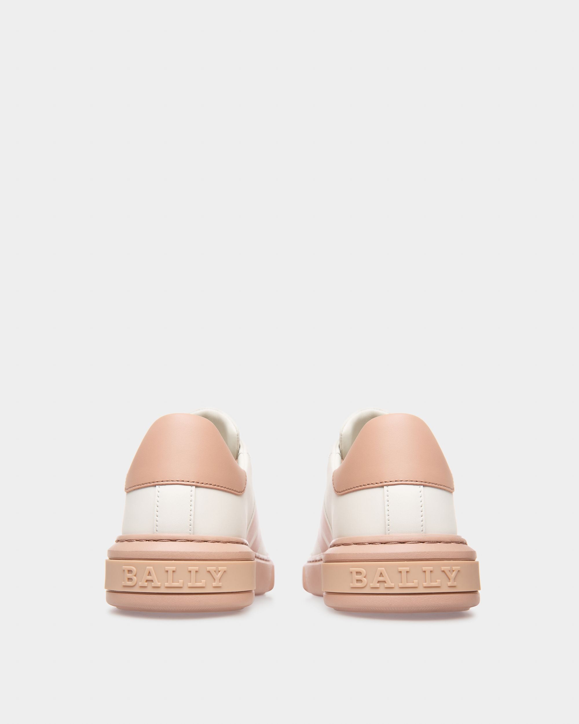 Myra Zapatillas Deportivas De Piel De Color Blanco Y Rosa - Mujer - Bally - 04
