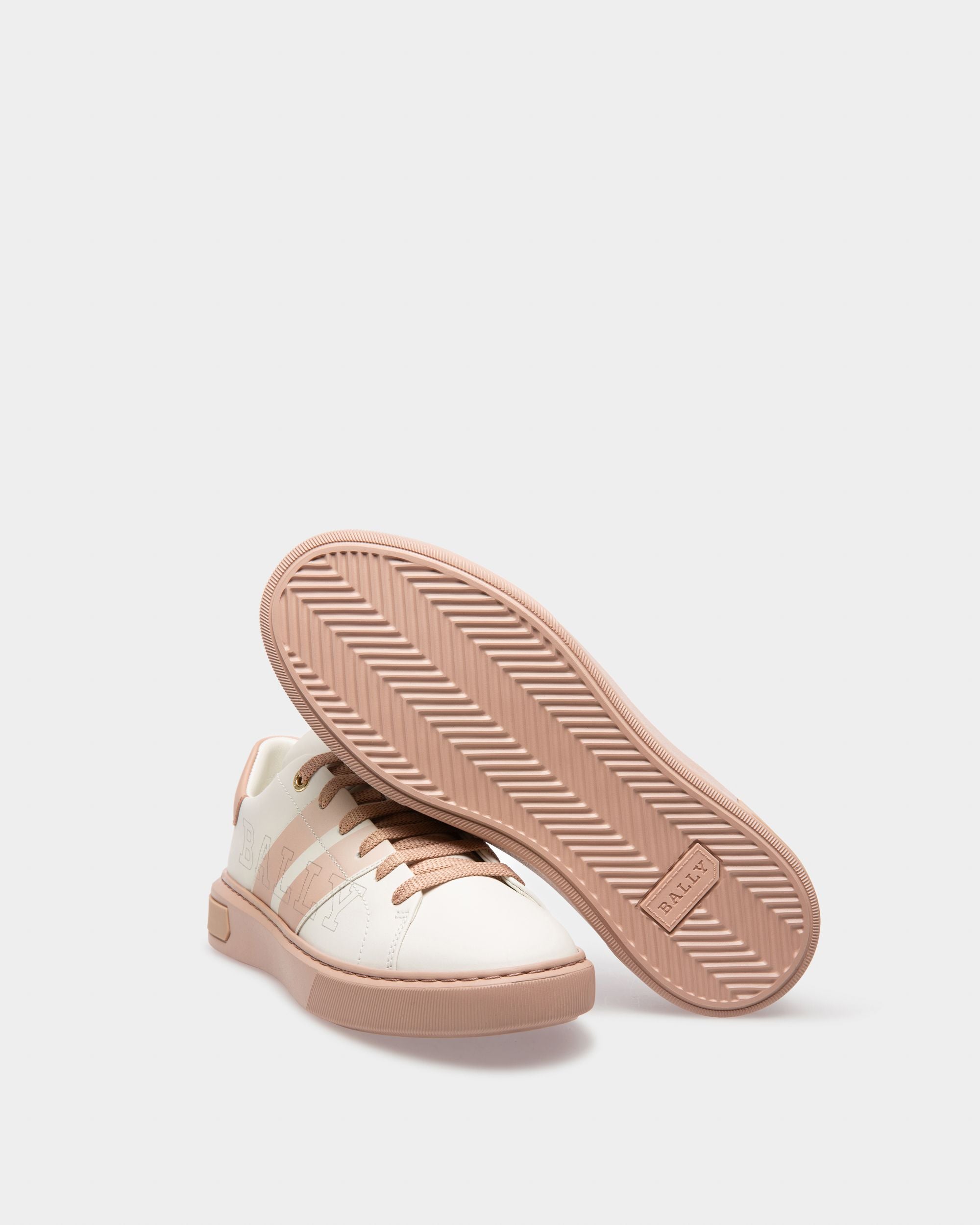 Myra Zapatillas Deportivas De Piel De Color Blanco Y Rosa - Mujer - Bally - 05