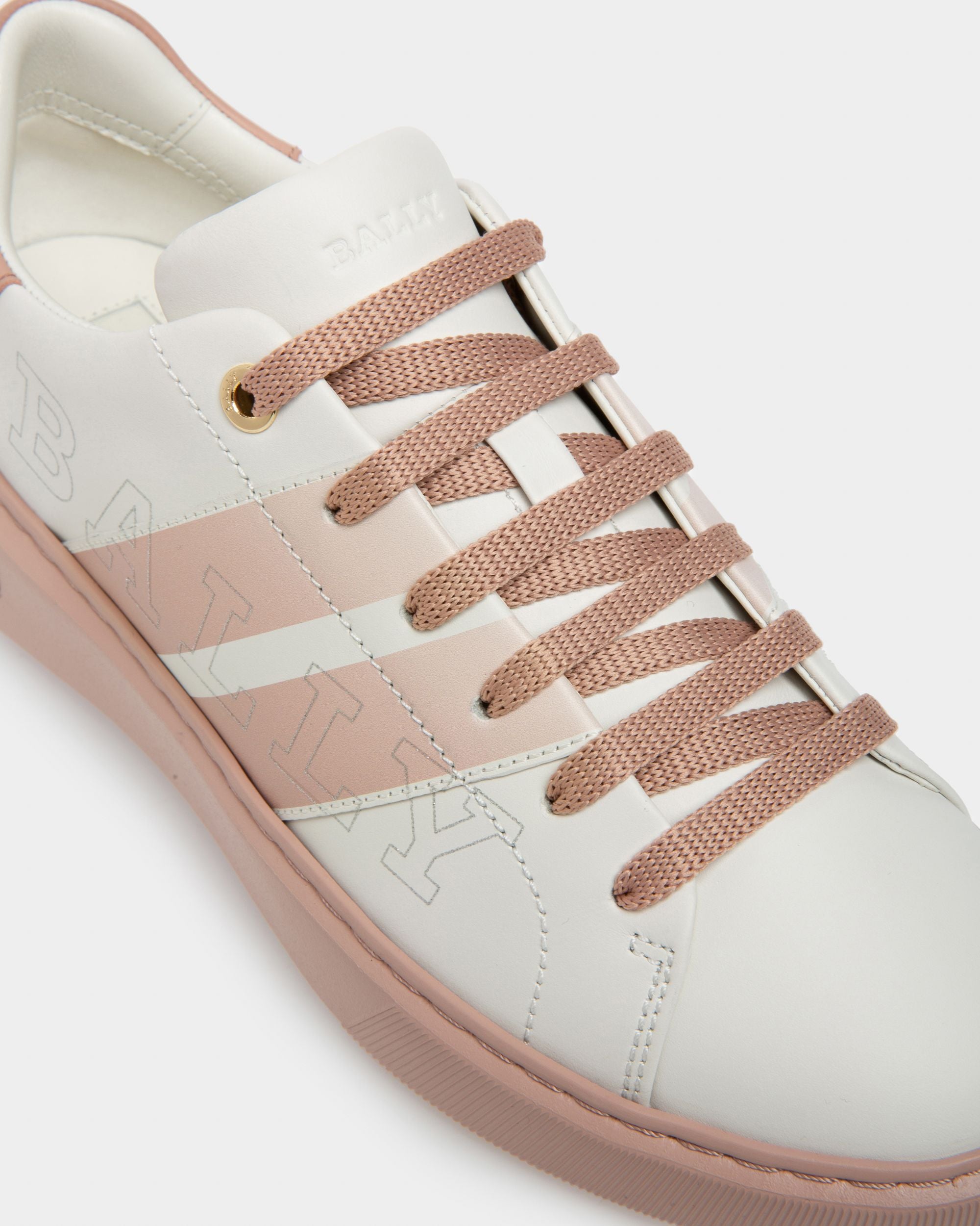Myra Zapatillas Deportivas De Piel De Color Blanco Y Rosa - Mujer - Bally - 06