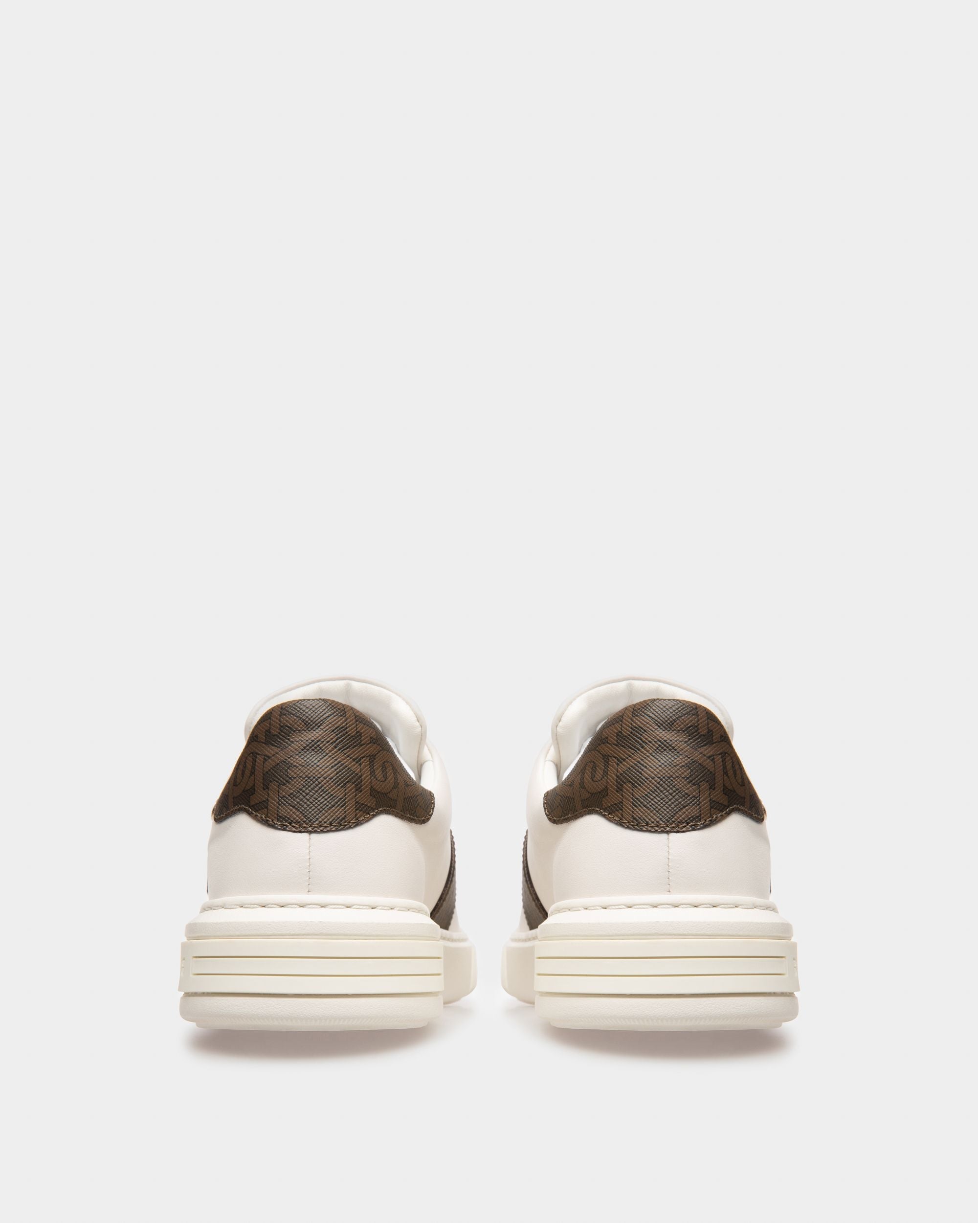 Misty Sneakers In White And Brown Leather And Cotton - Women's - Bally - 03
