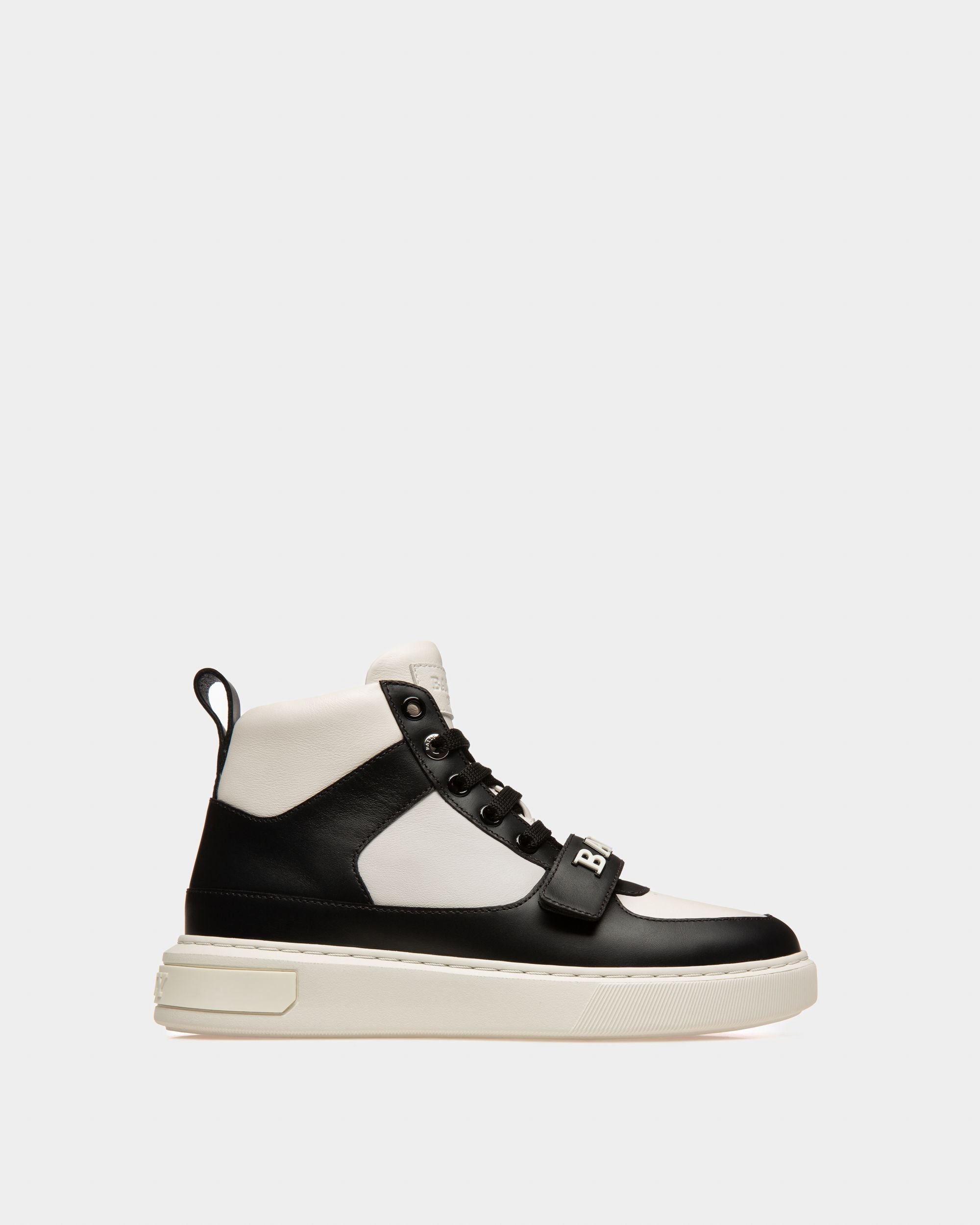 Merryk Leather Sneakers In White & Black - Women's - Bally - 01