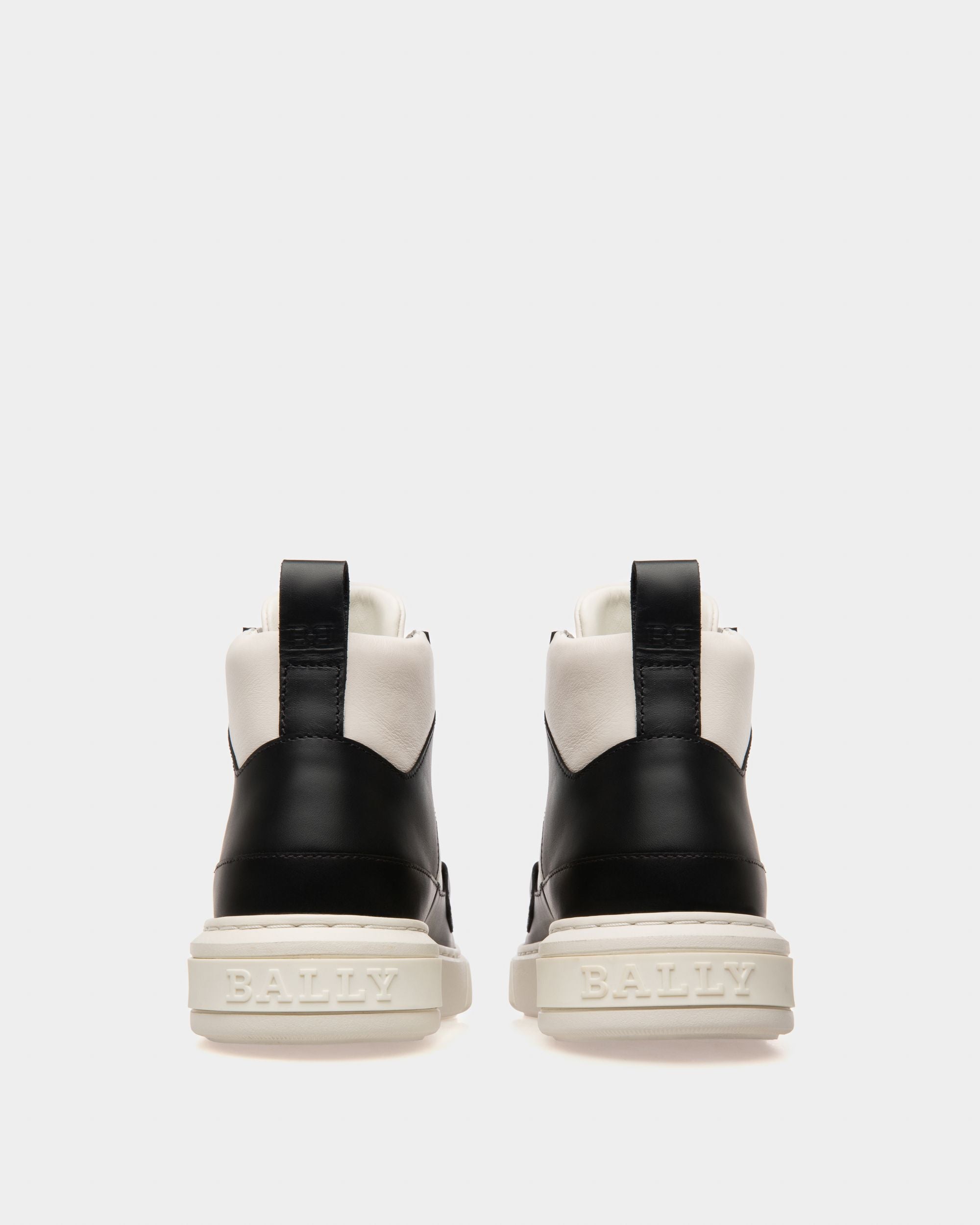 Merryk Leather Sneakers In White & Black - Women's - Bally - 03