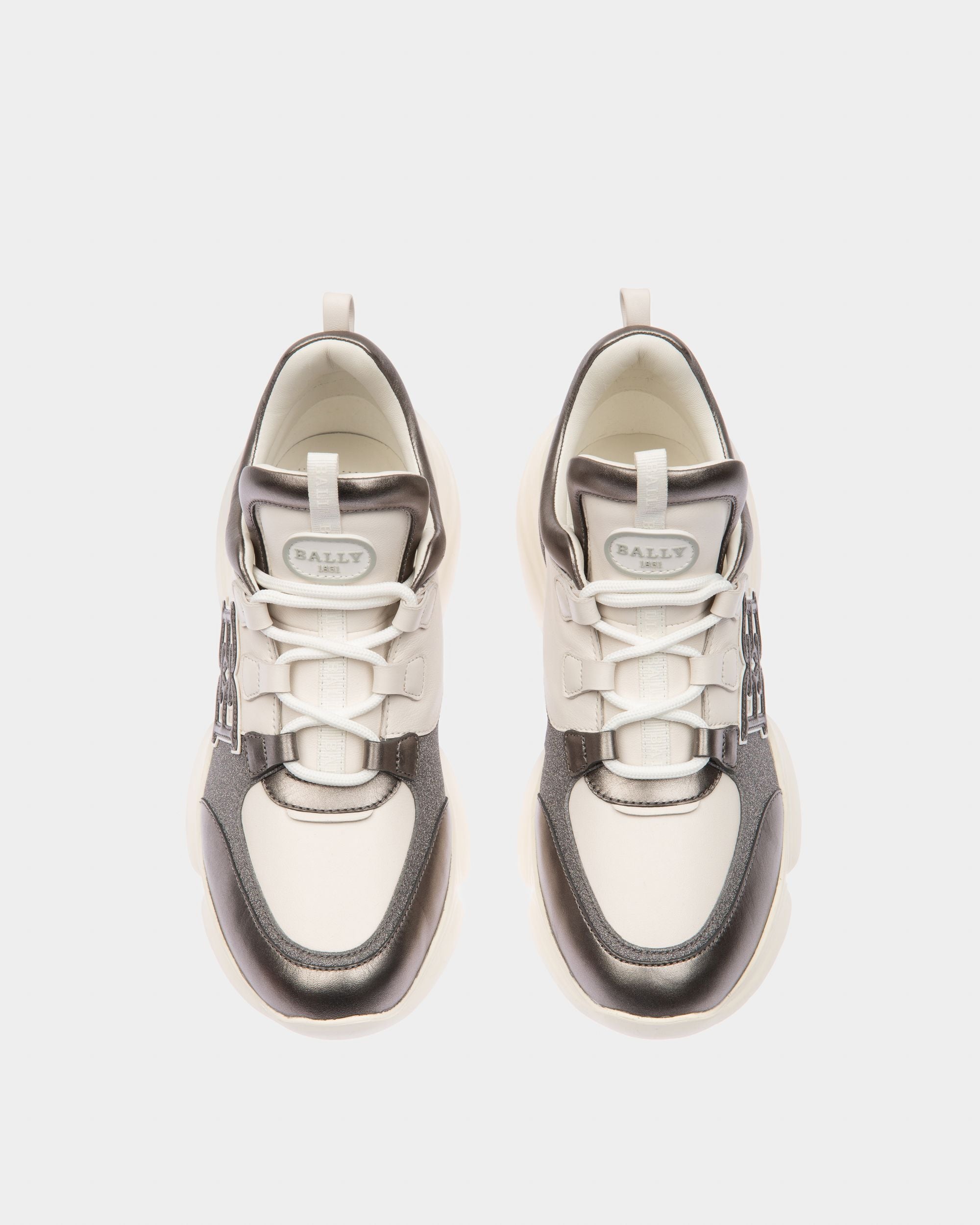 Claires Leather Sneakers In Grey And White - Women's - Bally - 02
