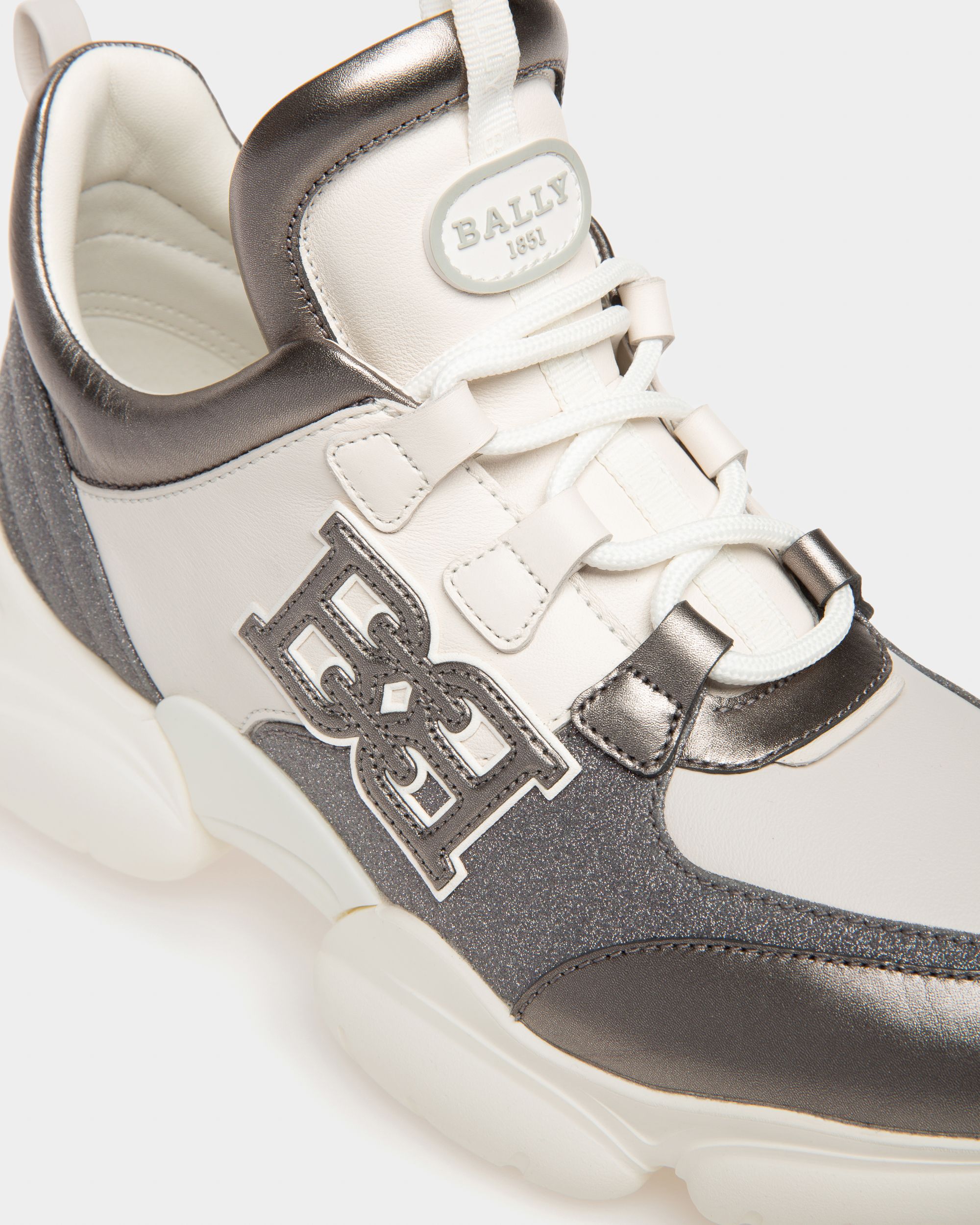 Claires Leather Sneakers In Grey And White - Women's - Bally - 06