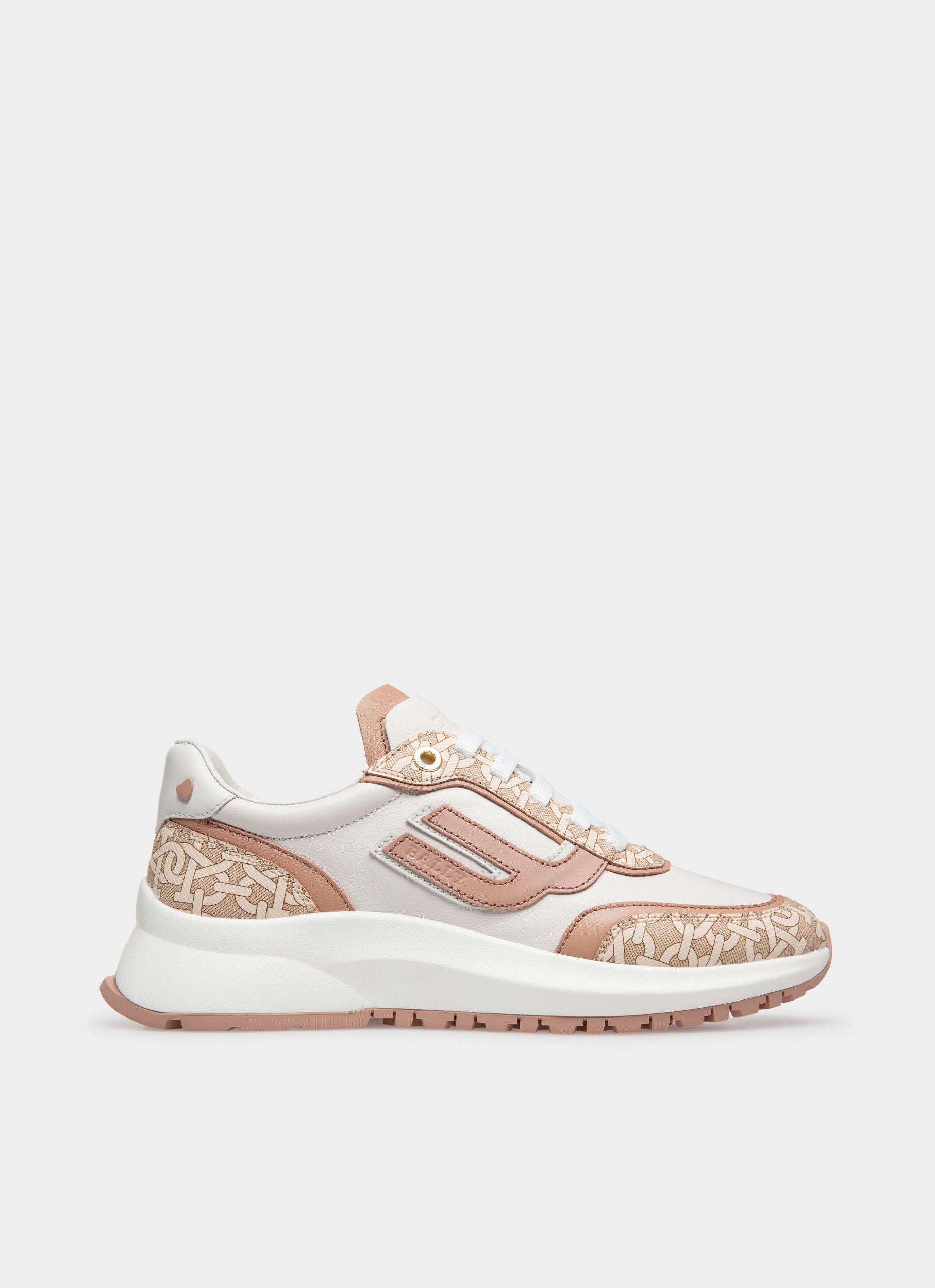 Demmy Leather & Tpu Sneakers In Pale Pink & White - Women's - Bally - 01