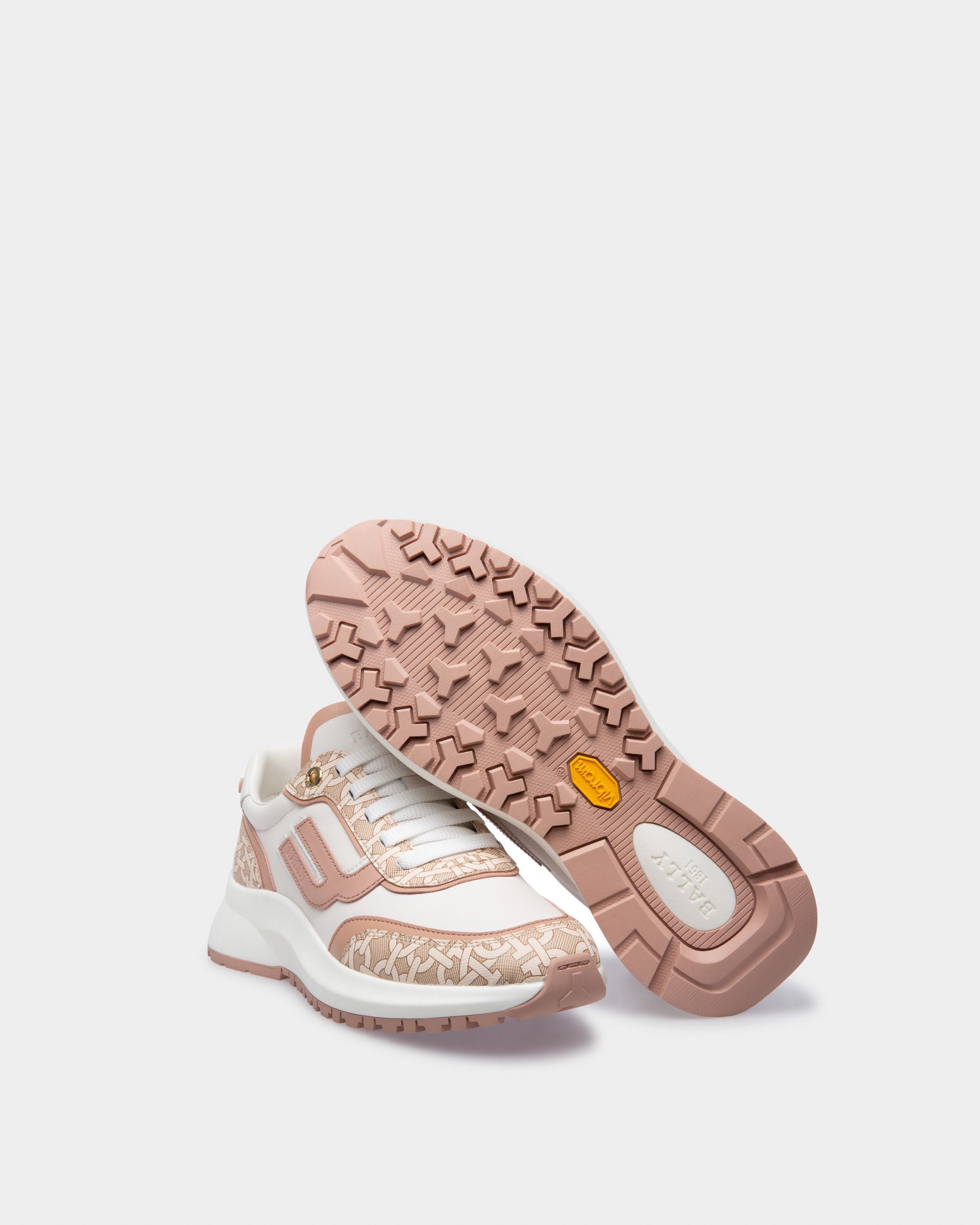 Demmy Leather & Tpu Sneakers In Pale Pink & White - Women's - Bally - 06