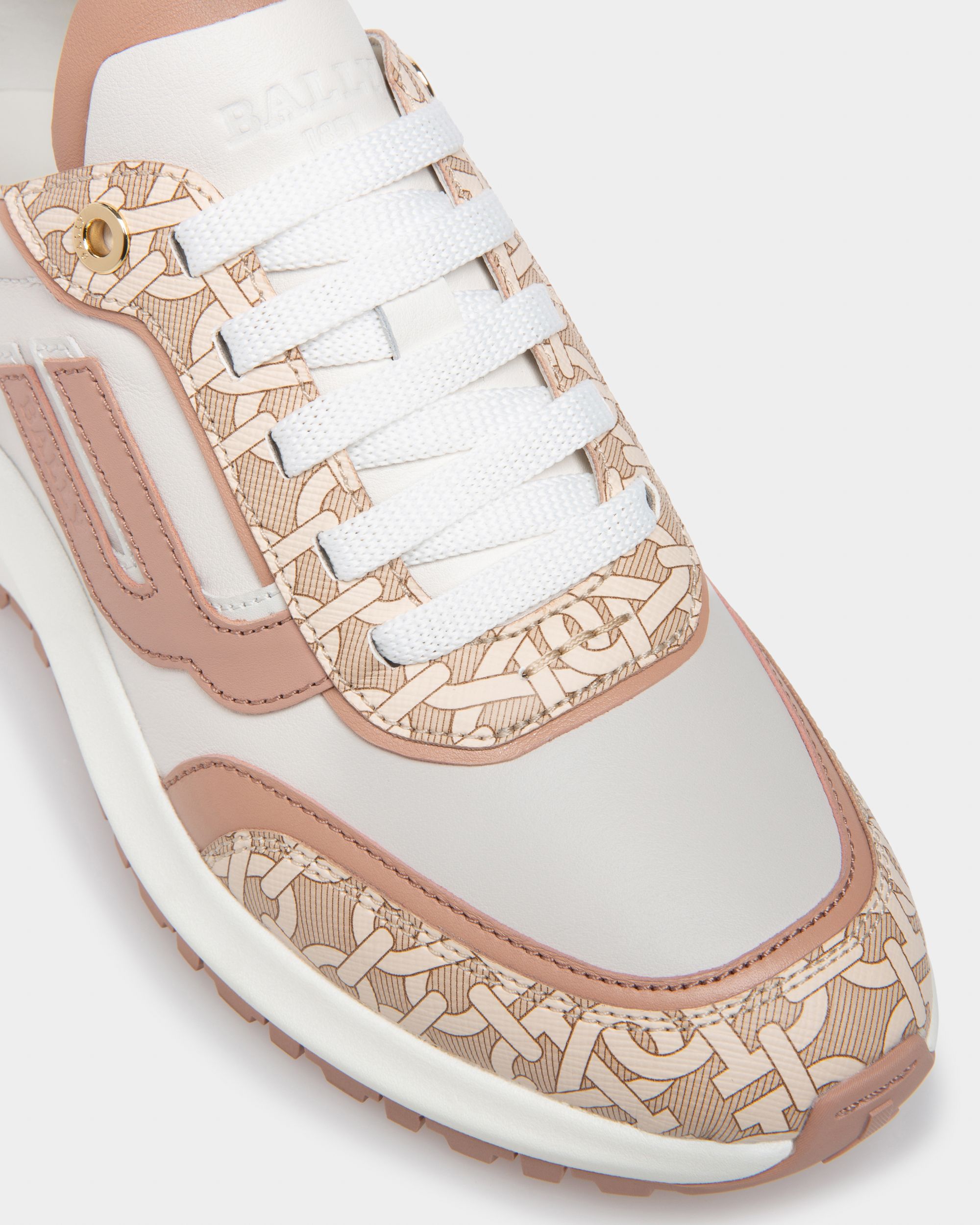 Demmy Leather & Tpu Sneakers In Pale Pink & White - Women's - Bally - 07